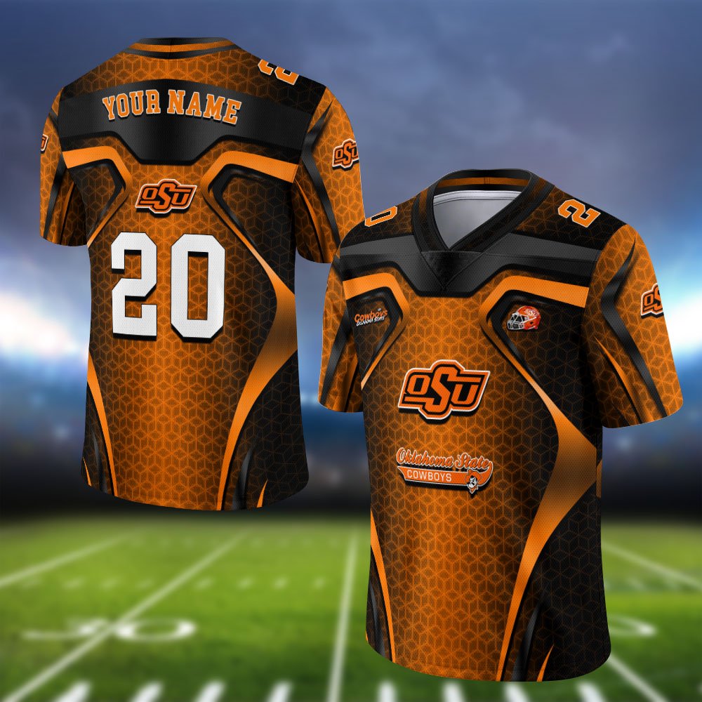 Oklahoma State Cowboys Vneck Football Jersey 2024 Version Personalized Your Name And Number, Football Jersey For Football Lovers ETHY-0102275