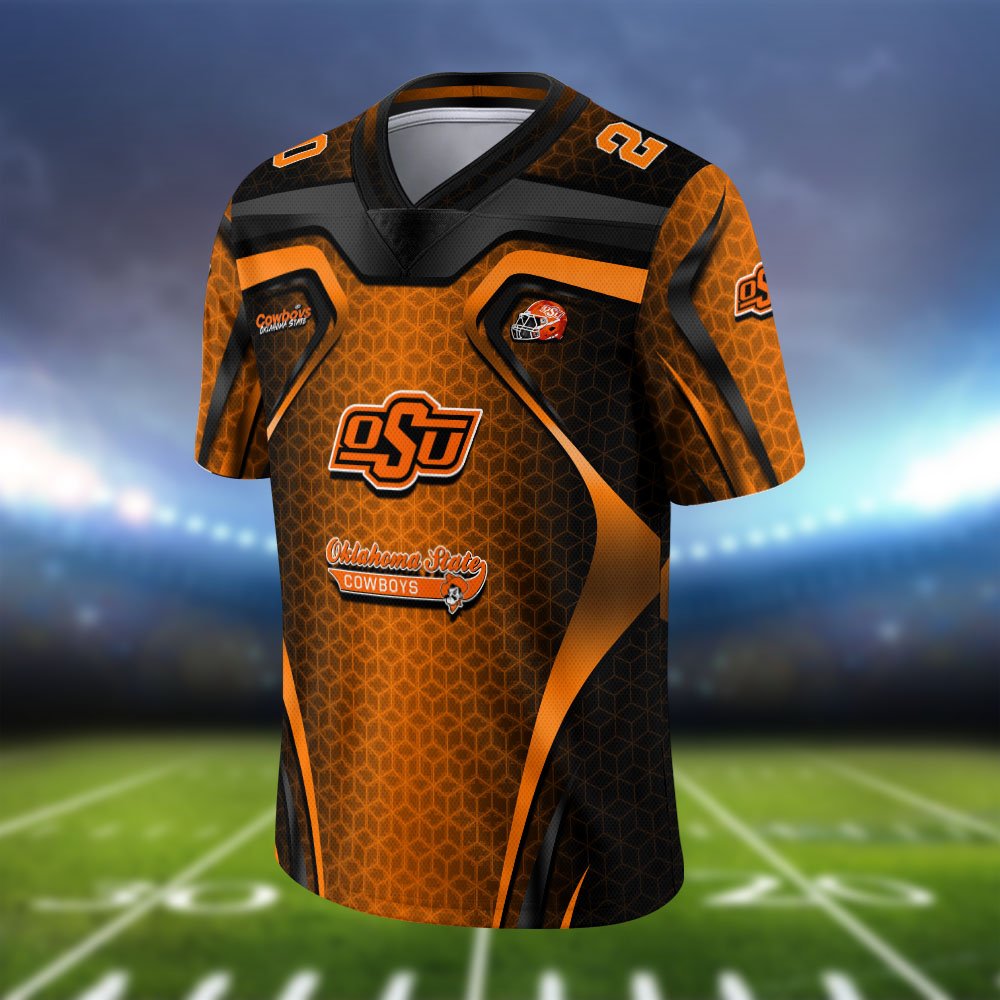 Alternative view of Oklahoma State Cowboys Vneck Football Jersey 2024 Version Personalized Your Name And Number, Football Jersey For Football Lovers ETHY-0102275