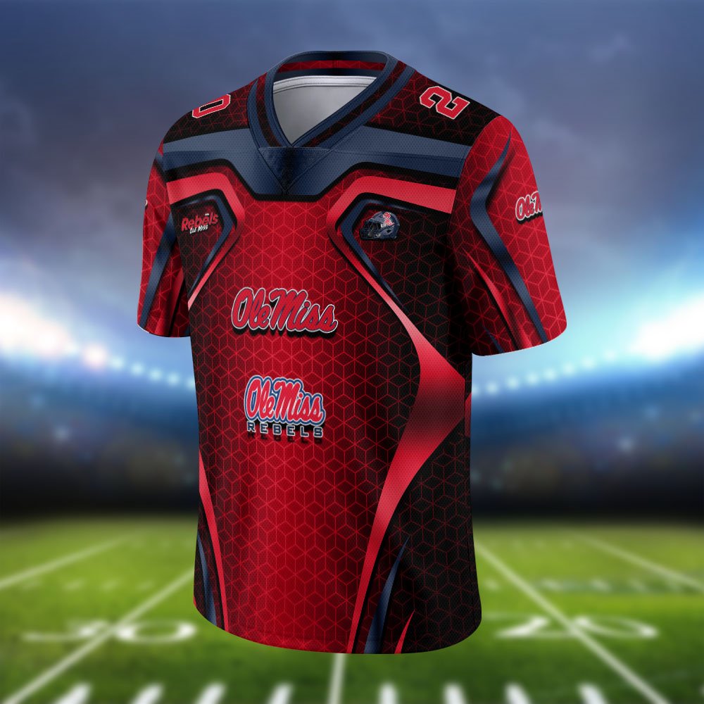 Alternative view of Ole Miss Rebels Vneck Football Jersey 2024 Version Personalized Your Name And Number, Football Jersey For Football Lovers ETHY-0102275