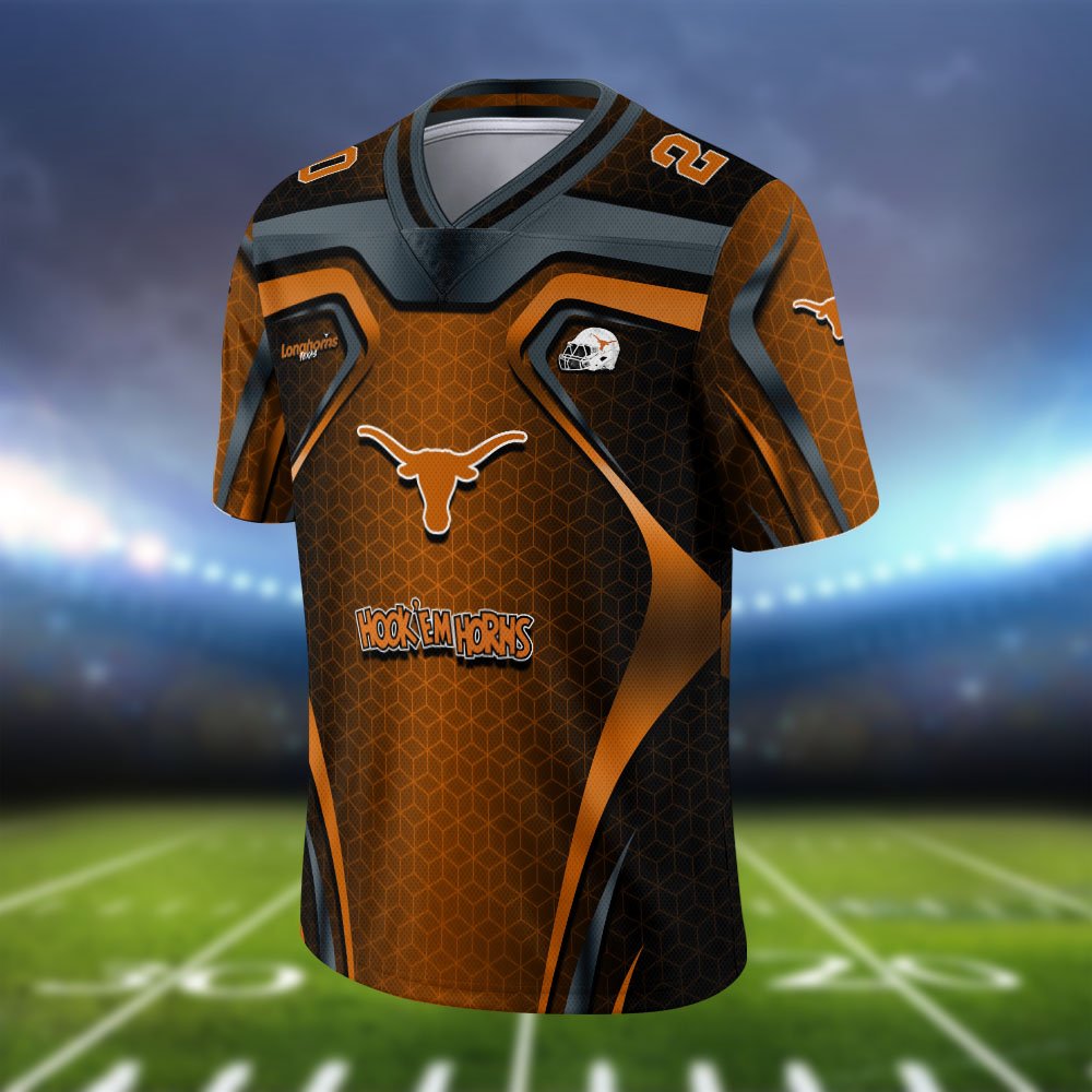 Alternative view of Texas Longhorns Vneck Football Jersey 2024 Version Personalized Your Name And Number, Football Jersey For Football Lovers ETHY-0102275