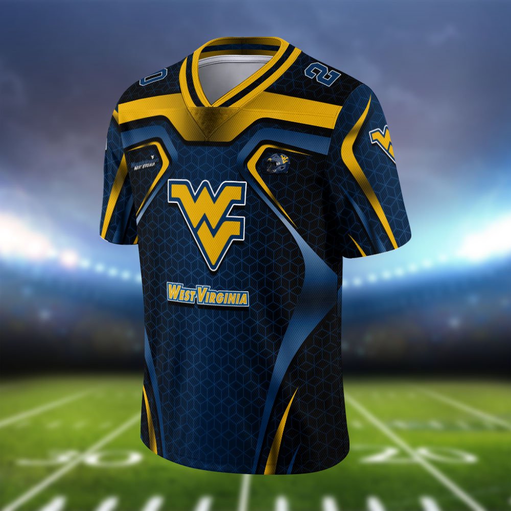 Alternative view of West Virginia Mountaineers Vneck Football Jersey 2024 Version Personalized Your Name And Number, Football Jersey For Football Lovers ETHY-0102275