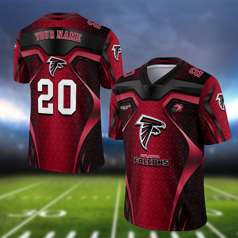 Atlanta Falcons Vneck Football Jersey 2024 Version Personalized Your Name And Number, Football Jersey For Football Lovers ETHY-0102275