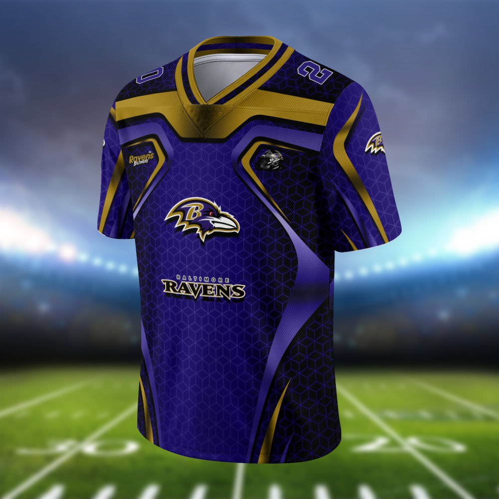 Alternative view of Baltimore Ravens Vneck Football Jersey 2024 Version Personalized Your Name And Number, Football Jersey For Football Lovers ETHY-0102275