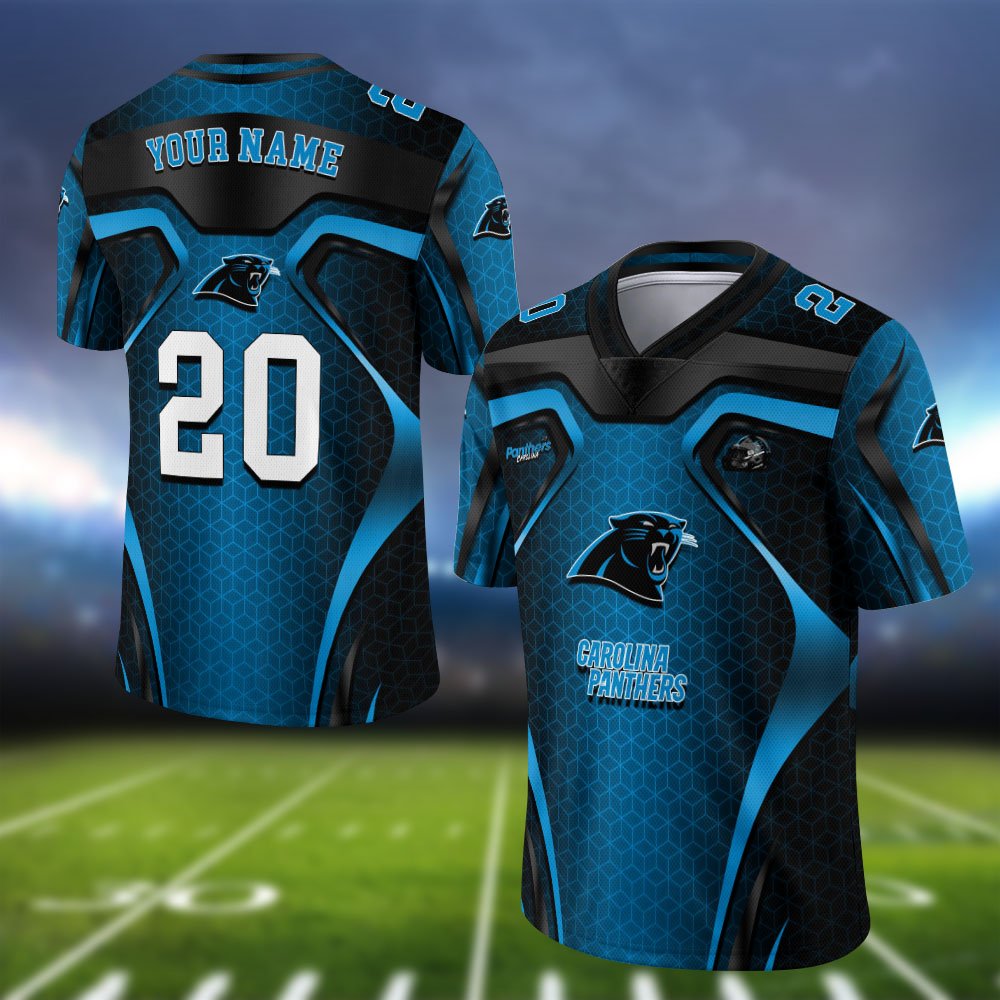 Carolina Panthers Vneck Football Jersey 2024 Version Personalized Your Name And Number, Football Jersey For Football Lovers ETHY-0102275