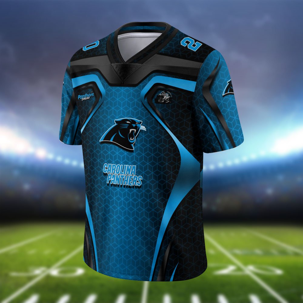 Alternative view of Carolina Panthers Vneck Football Jersey 2024 Version Personalized Your Name And Number, Football Jersey For Football Lovers ETHY-0102275