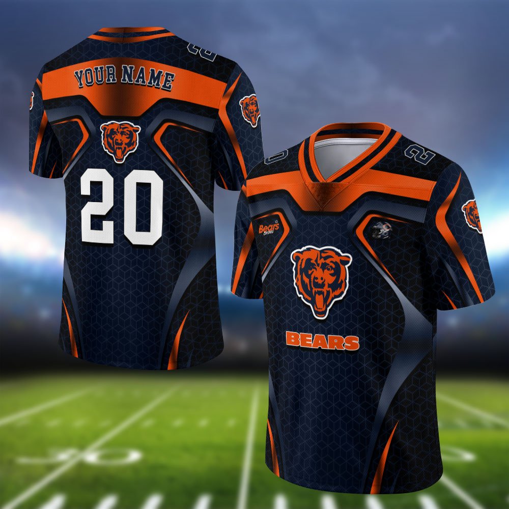 Chicago Bears Vneck Football Jersey 2024 Version Personalized Your Name And Number, Football Jersey For Football Lovers ETHY-0102275
