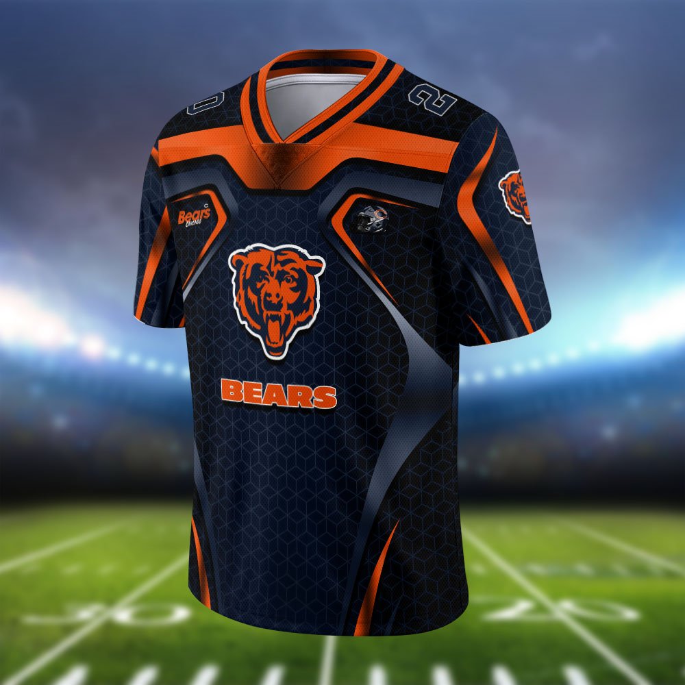Alternative view of Chicago Bears Vneck Football Jersey 2024 Version Personalized Your Name And Number, Football Jersey For Football Lovers ETHY-0102275