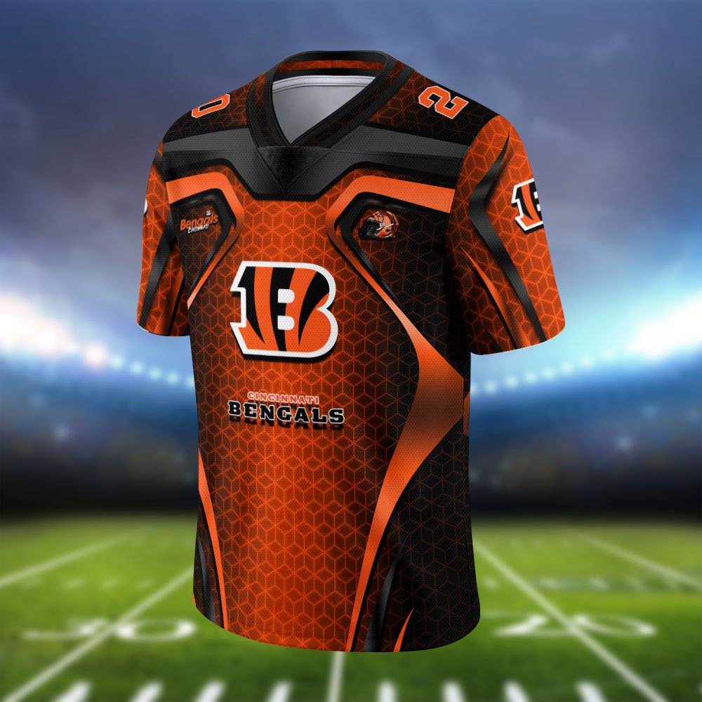 Alternative view of Cincinnati Bengals Vneck Football Jersey 2024 Version Personalized Your Name And Number, Football Jersey For Football Lovers ETHY-0102275