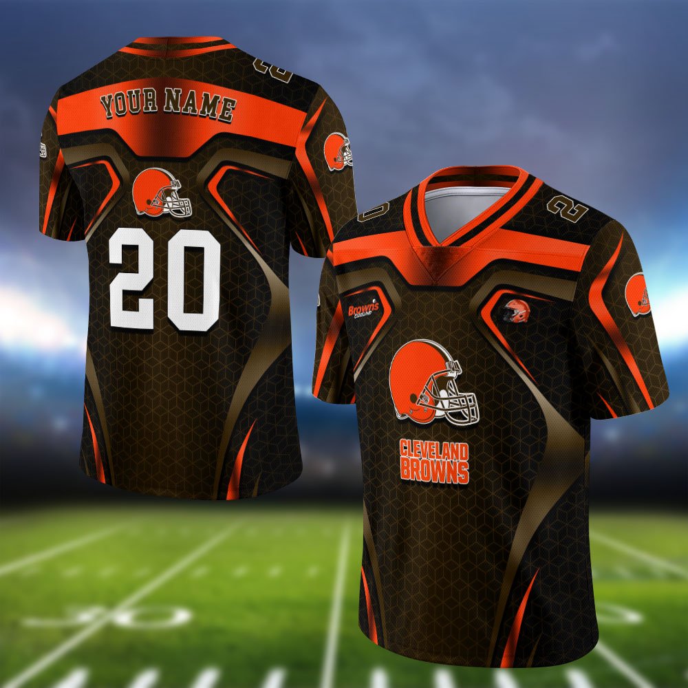 Cleveland Browns Vneck Football Jersey 2024 Version Personalized Your Name And Number, Football Jersey For Football Lovers ETHY-0102275
