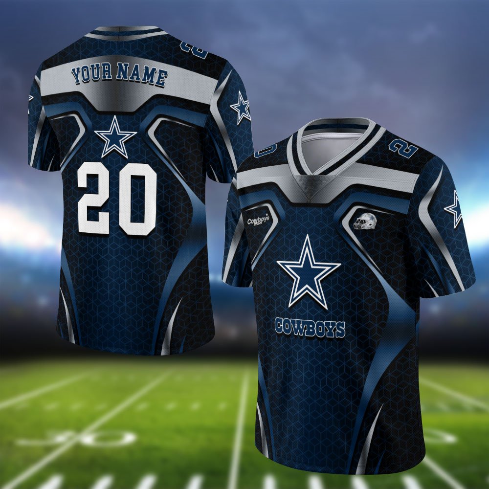 Dallas Cowboys Vneck Football Jersey 2024 Version Personalized Your Name And Number, Football Jersey For Football Lovers ETHY-0102275