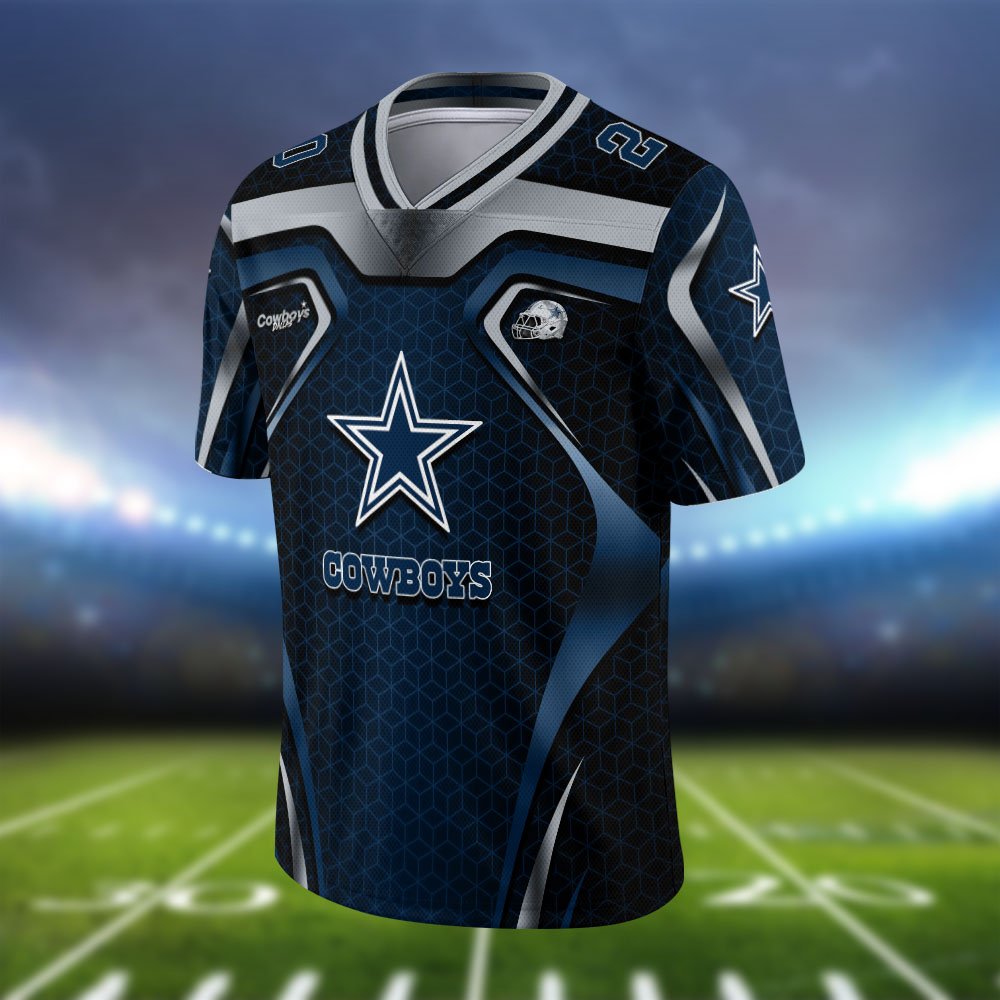 Alternative view of Dallas Cowboys Vneck Football Jersey 2024 Version Personalized Your Name And Number, Football Jersey For Football Lovers ETHY-0102275