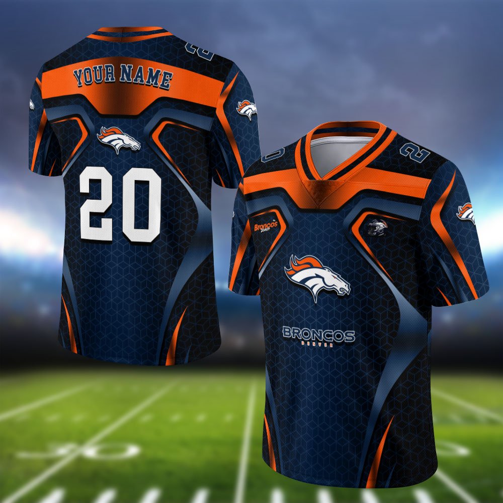 Denver Broncos Vneck Football Jersey 2024 Version Personalized Your Name And Number, Football Jersey For Football Lovers ETHY-0102275