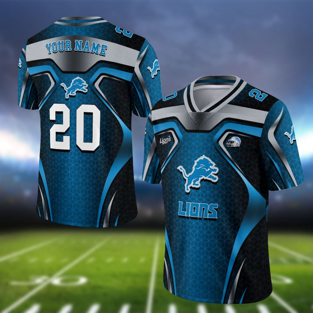 Detroit Lions Vneck Football Jersey 2024 Version Personalized Your Name And Number, Football Jersey For Football Lovers ETHY-0102275