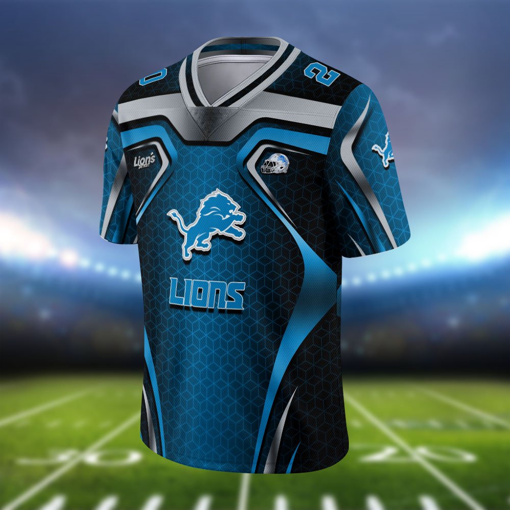 Alternative view of Detroit Lions Vneck Football Jersey 2024 Version Personalized Your Name And Number, Football Jersey For Football Lovers ETHY-0102275