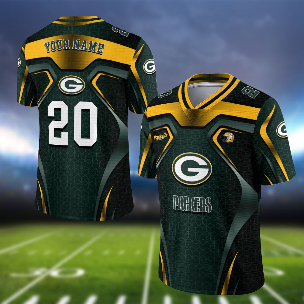 Green Bay Packers Vneck Football Jersey 2024 Version Personalized Your Name And Number, Football Jersey For Football Lovers ETHY-0102275
