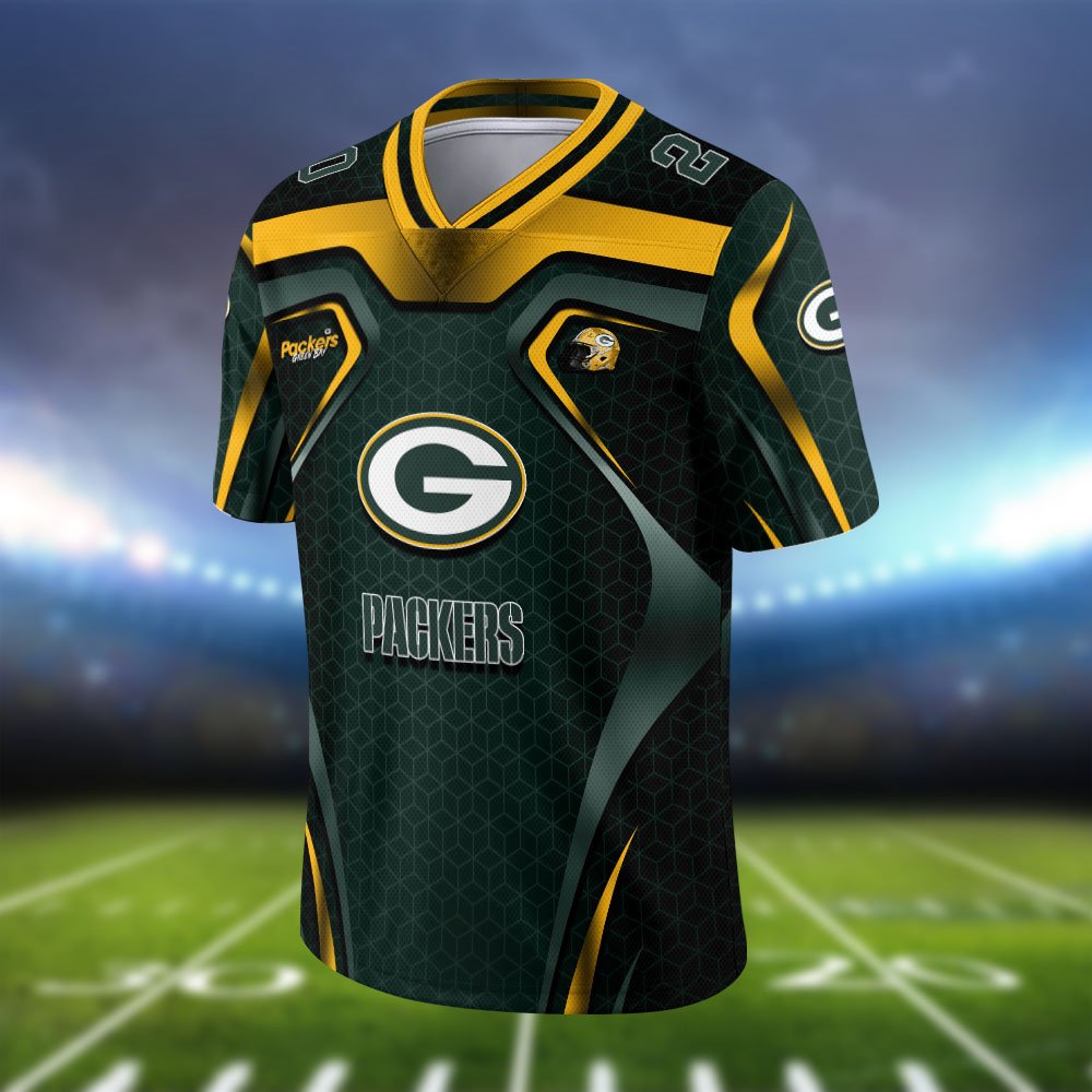 Alternative view of Green Bay Packers Vneck Football Jersey 2024 Version Personalized Your Name And Number, Football Jersey For Football Lovers ETHY-0102275