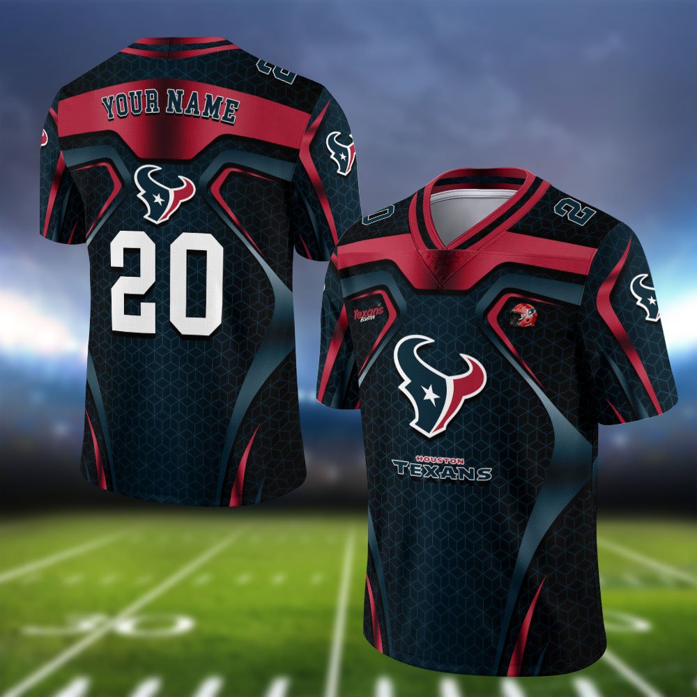 Houston Texans Vneck Football Jersey 2024 Version Personalized Your Name And Number, Football Jersey For Football Lovers ETHY-0102275