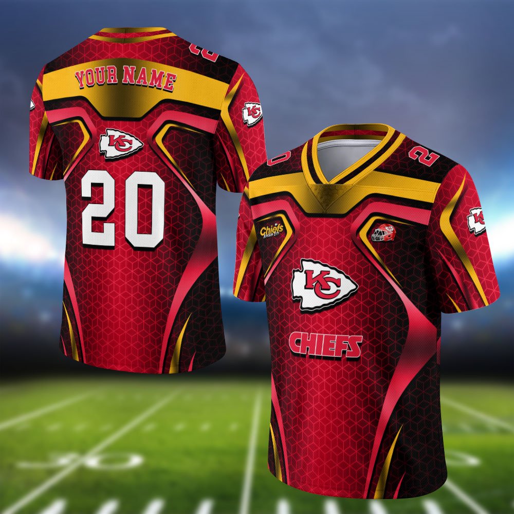 Kansas City Chiefs Vneck Football Jersey 2024 Version Personalized Your Name And Number, Football Jersey For Football Lovers ETHY-0102275