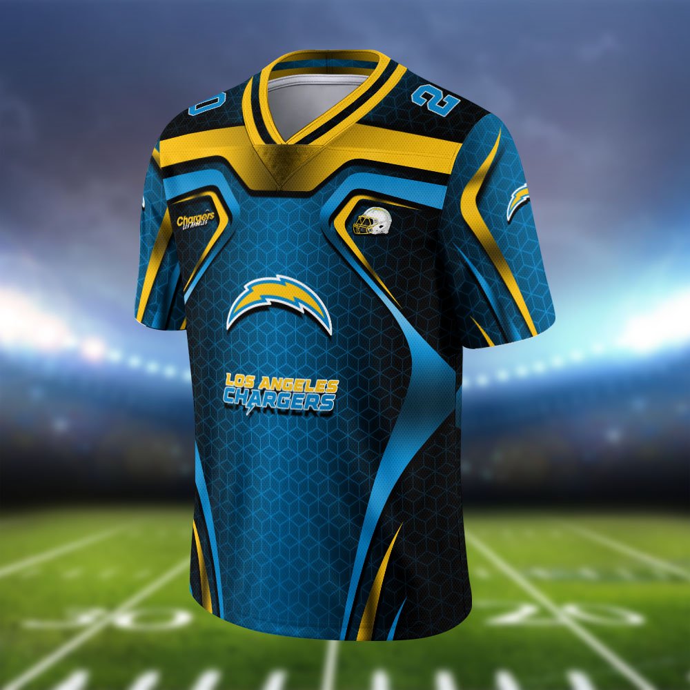 Alternative view of Los Angeles Chargers Vneck Football Jersey 2024 Version Personalized Your Name And Number, Football Jersey For Football Lovers ETHY-0102275