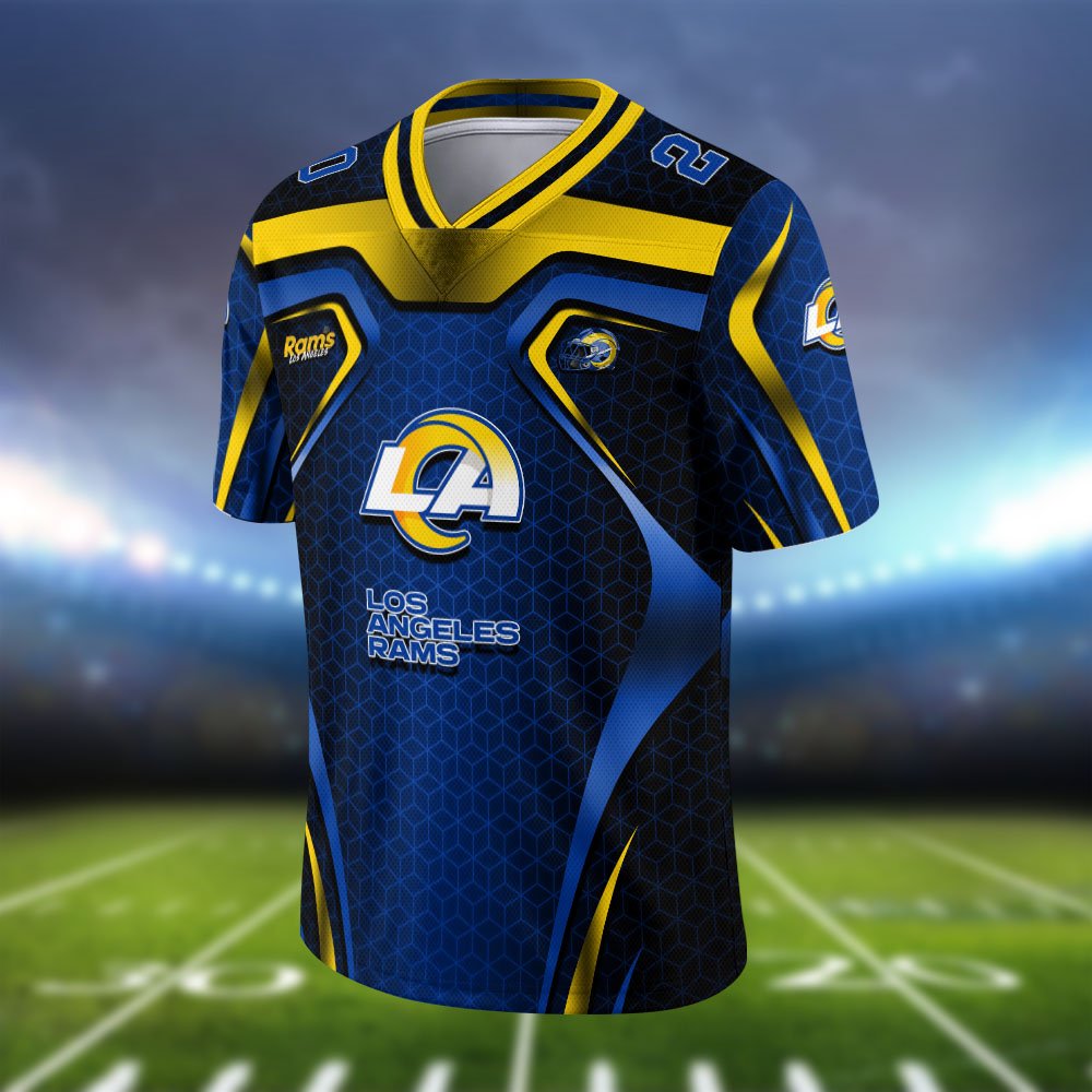 Alternative view of Los Angeles Rams Vneck Football Jersey 2024 Version Personalized Your Name And Number, Football Jersey For Football Lovers ETHY-0102275