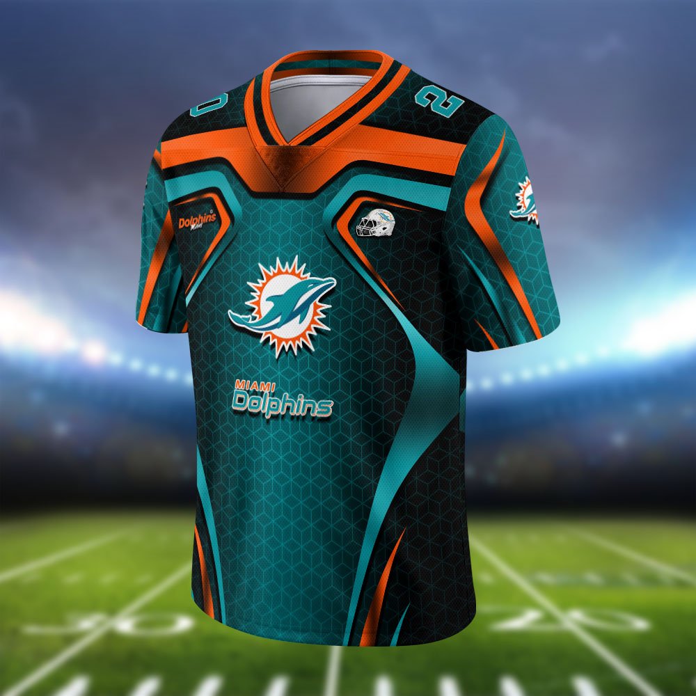 Alternative view of Miami Dolphins Vneck Football Jersey 2024 Version Personalized Your Name And Number, Football Jersey For Football Lovers ETHY-0102275