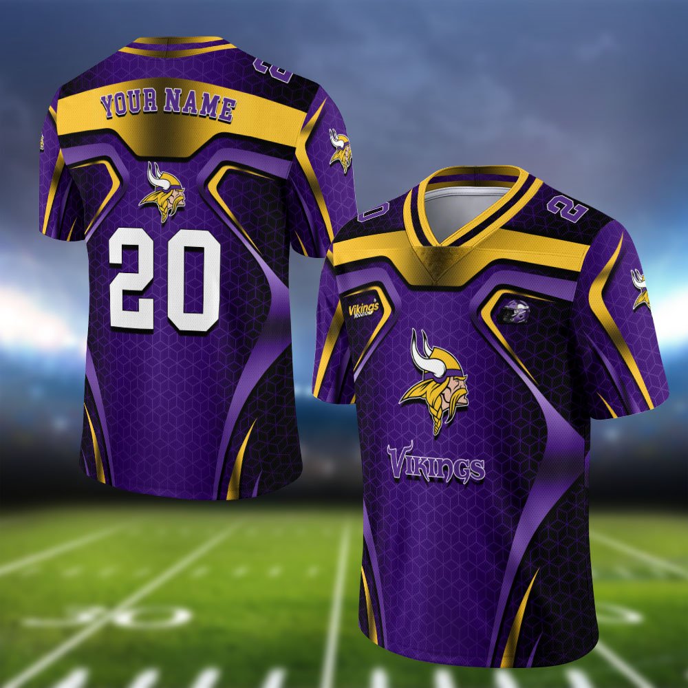 Minnesota Vikings Vneck Football Jersey 2024 Version Personalized Your Name And Number, Football Jersey For Football Lovers ETHY-0102275