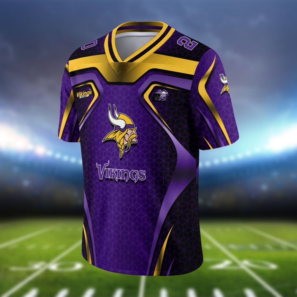 Alternative view of Minnesota Vikings Vneck Football Jersey 2024 Version Personalized Your Name And Number, Football Jersey For Football Lovers ETHY-0102275