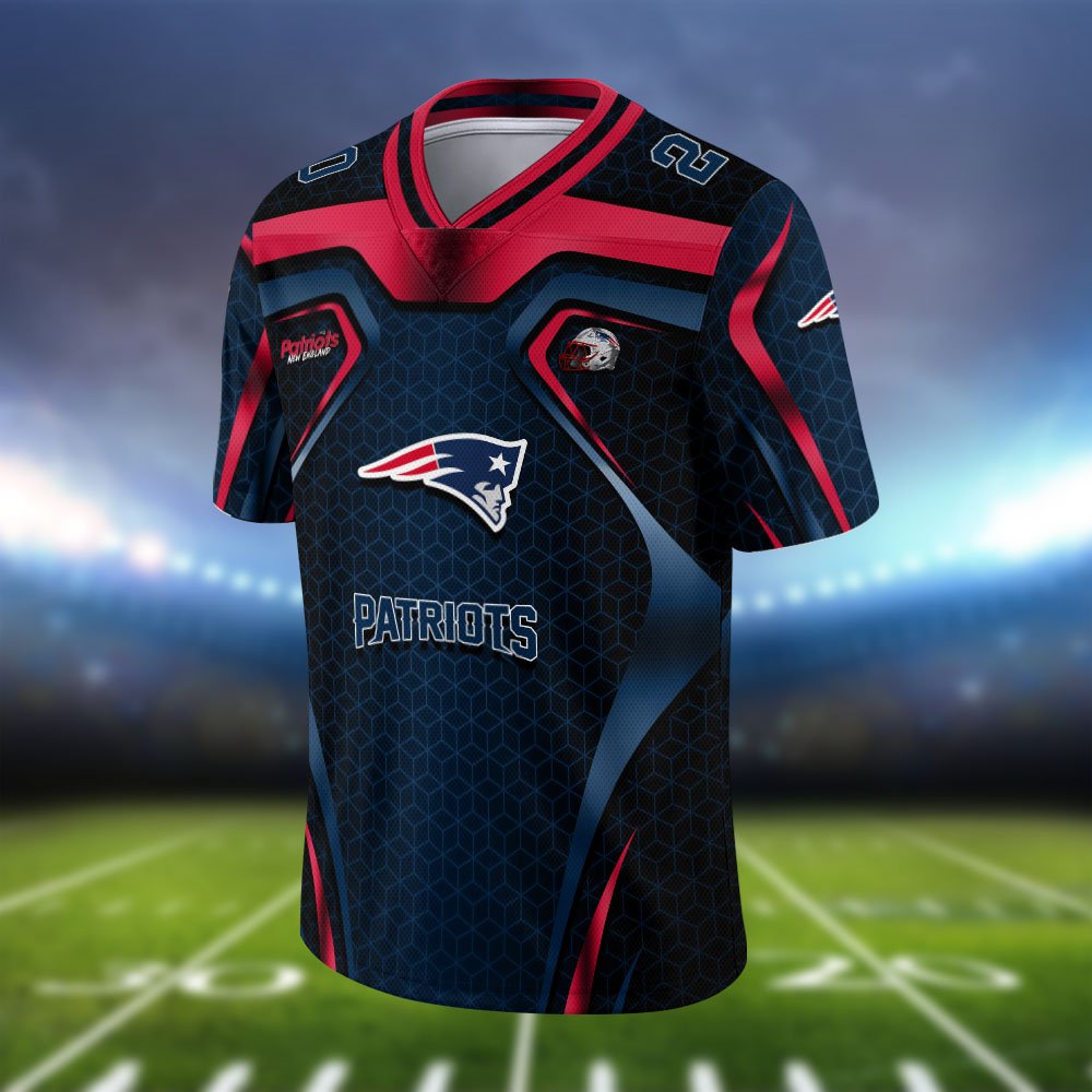 Alternative view of New England Patriots Vneck Football Jersey 2024 Version Personalized Your Name And Number, Football Jersey For Football Lovers ETHY-0102275
