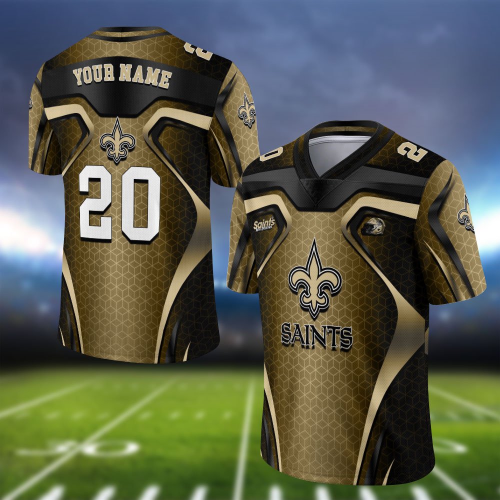 New Orleans Saints Vneck Football Jersey 2024 Version Personalized Your Name And Number, Football Jersey For Football Lovers ETHY-0102275