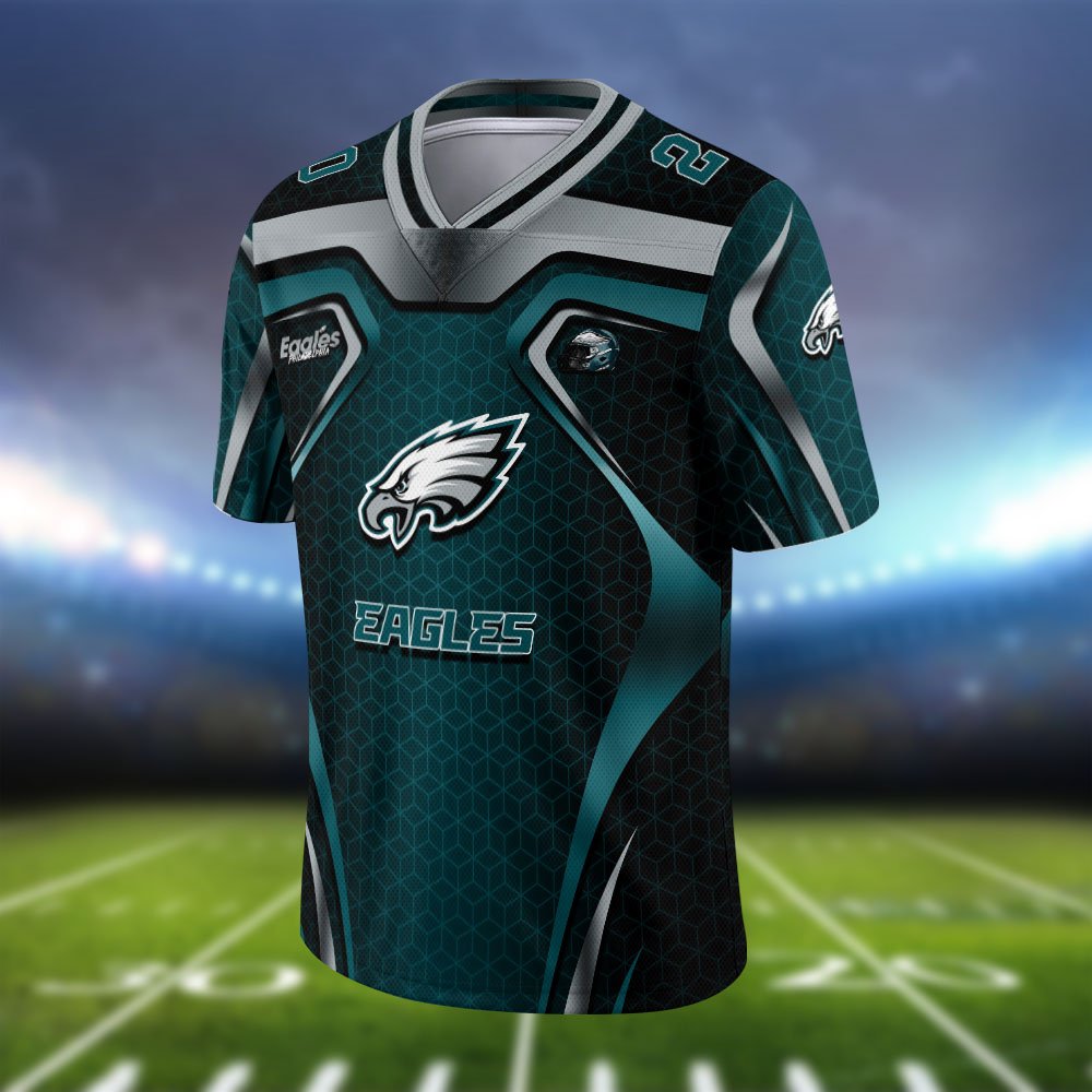 Alternative view of Philadelphia Eagles Vneck Football Jersey 2024 Version Personalized Your Name And Number, Football Jersey For Football Lovers ETHY-0102275