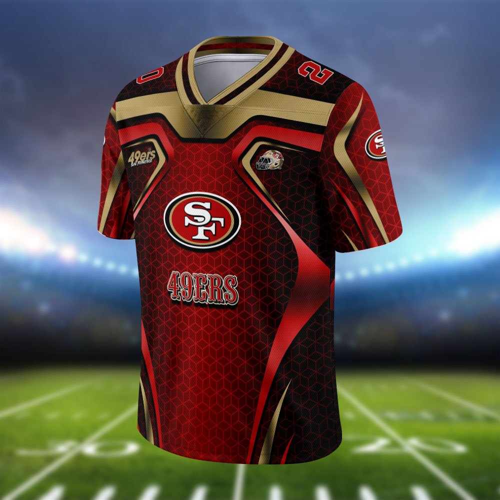 Alternative view of San Francisco 49ers Vneck Football Jersey 2024 Version Personalized Your Name And Number, Football Jersey For Football Lovers ETHY-0102275