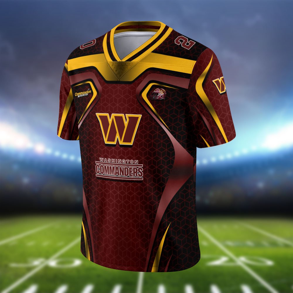 Alternative view of Washington Commanders Vneck Football Jersey 2024 Version Personalized Your Name And Number, Football Jersey For Football Lovers ETHY-0102275