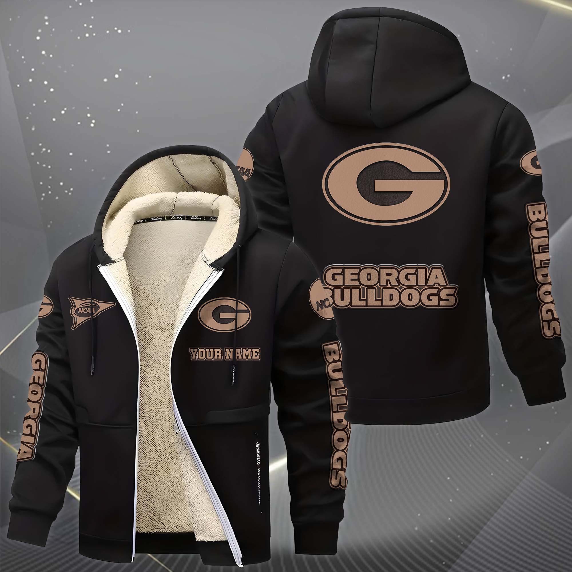 Alternative view of Georgia Bulldogs Hoodie Zip Velvet Coat Custom Your Name, Sport Jacket, Gifts For Fan EHIVM-0102254
