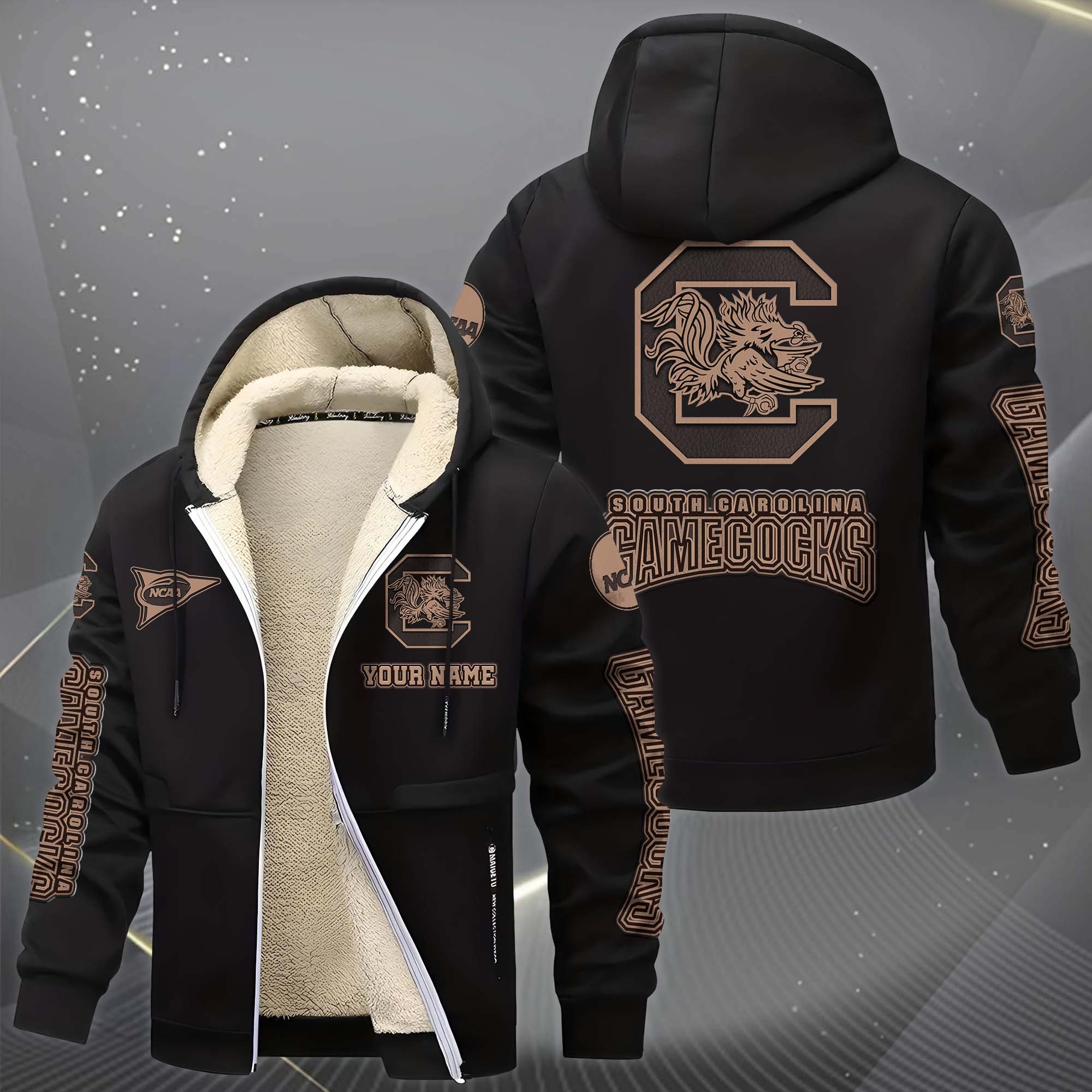 Alternative view of South Carolina Gamecocks Hoodie Zip Velvet Coat Custom Your Name, Sport Jacket, Gifts For Fan EHIVM-0102254