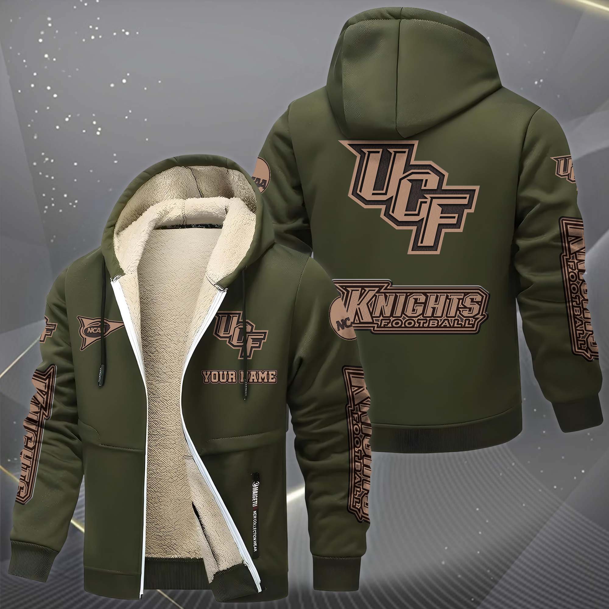 UCF Knights Hoodie Zip Velvet Coat Custom Your Name, Sport Jacket, Gifts For Fan EHIVM-0102254