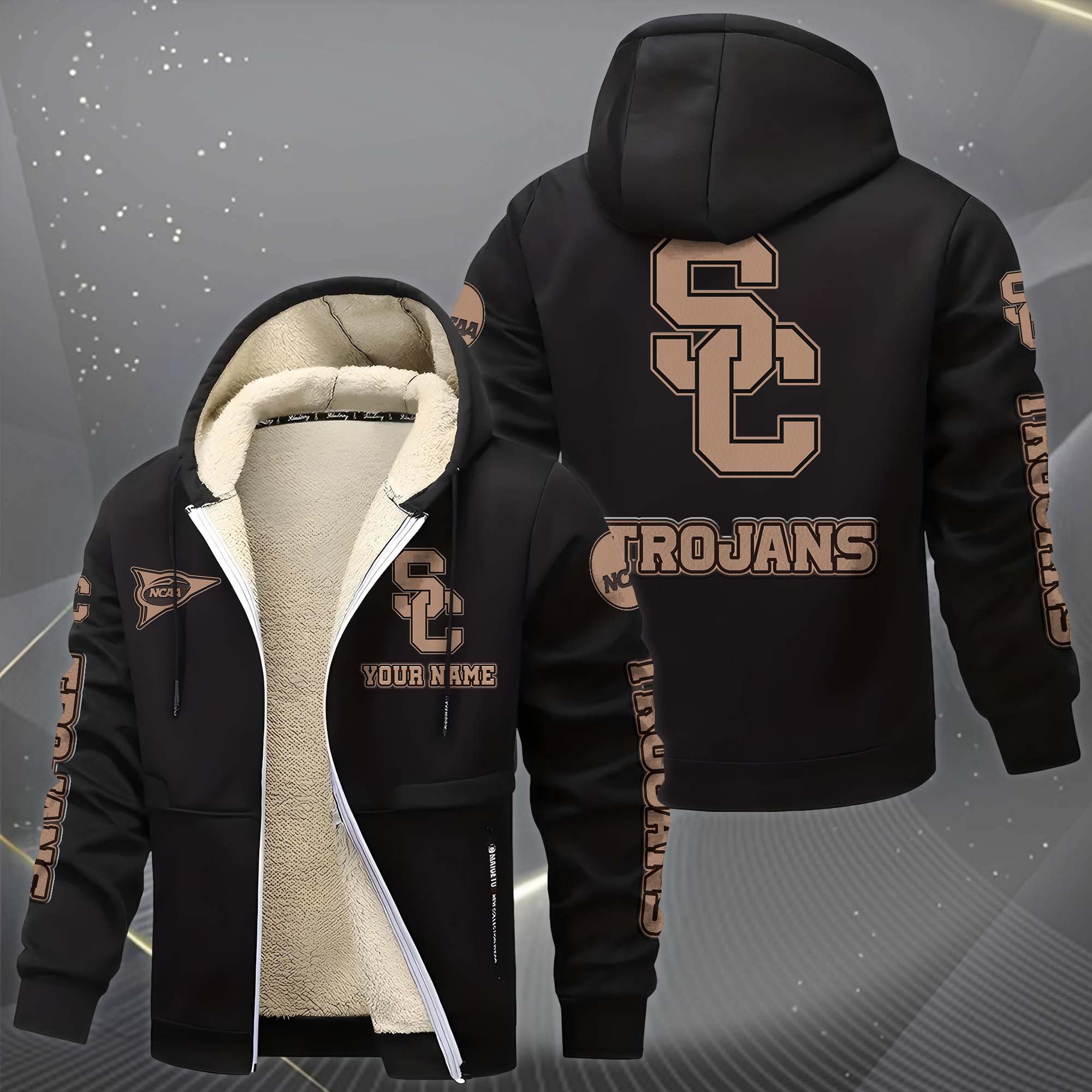 Alternative view of USC Trojans Hoodie Zip Velvet Coat Custom Your Name, Sport Jacket, Gifts For Fan EHIVM-0102254