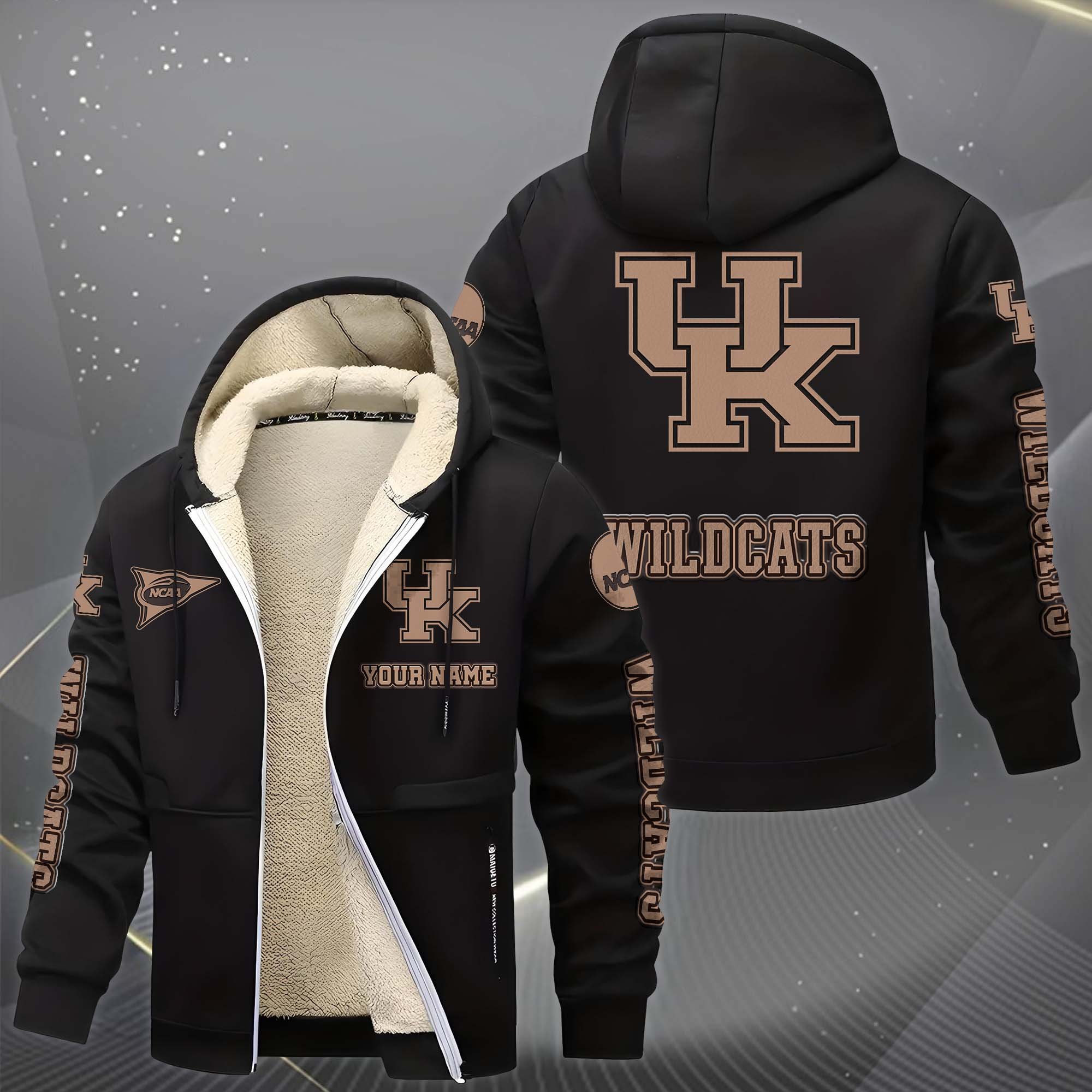 Alternative view of Kentucky Wildcats Hoodie Zip Velvet Coat Custom Your Name, Sport Jacket, Gifts For Fan EHIVM-0102254