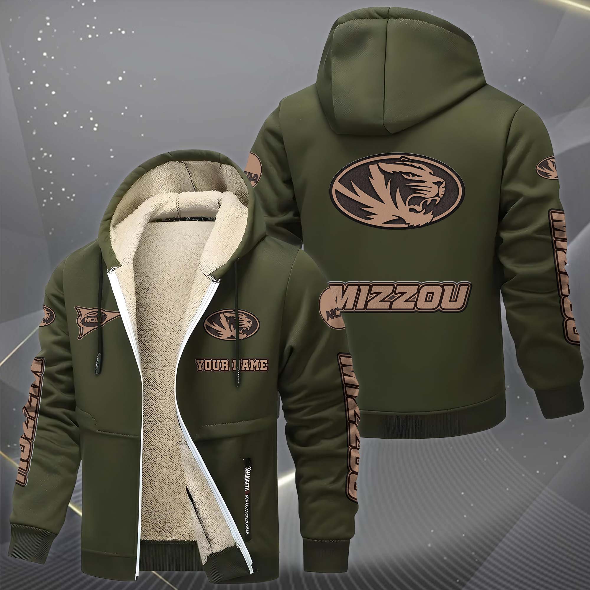 Missouri Tigers Hoodie Zip Velvet Coat Custom Your Name, Sport Jacket, Gifts For Fan EHIVM-0102254