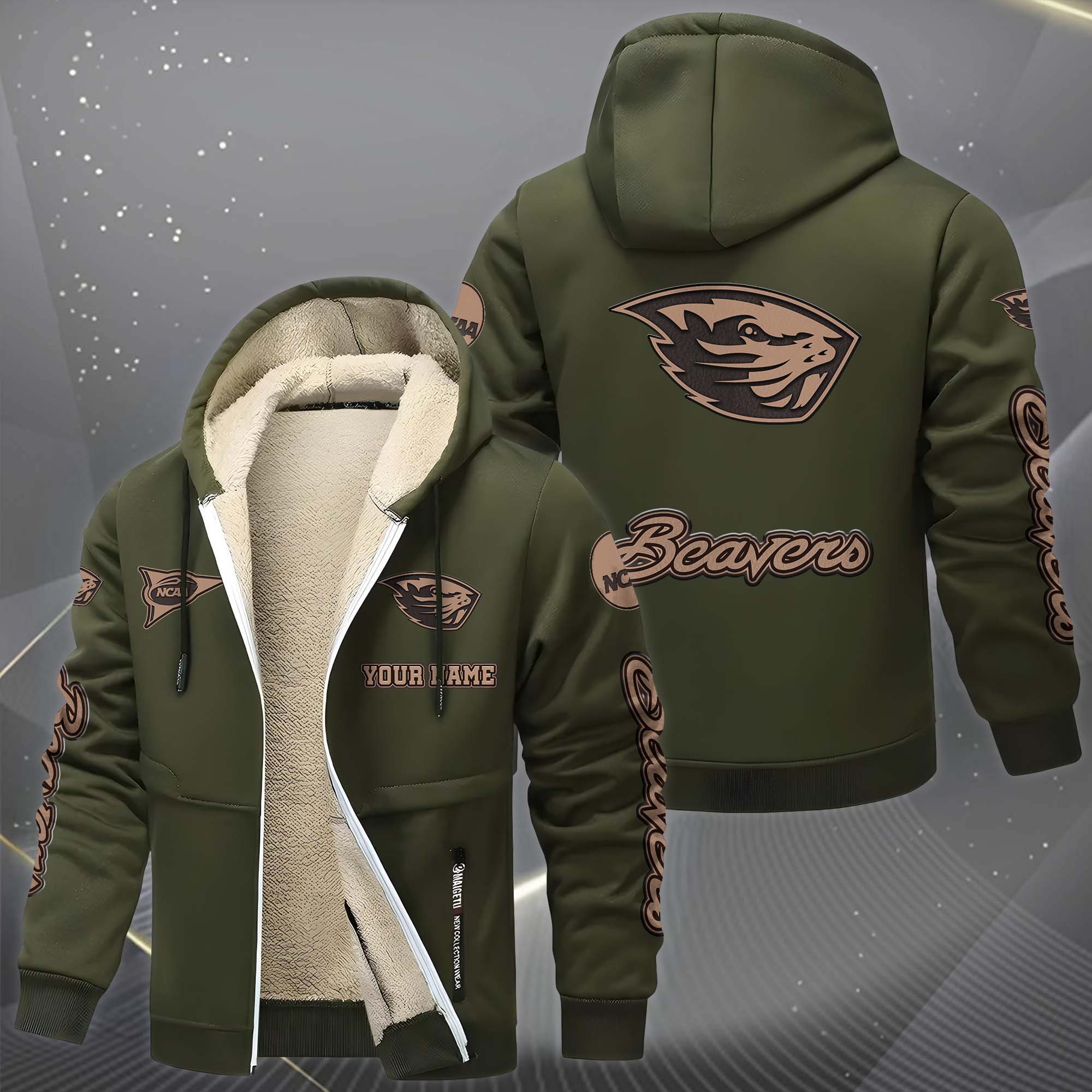 Oregon State Beavers Hoodie Zip Velvet Coat Custom Your Name, Sport Jacket, Gifts For Fan EHIVM-0102254