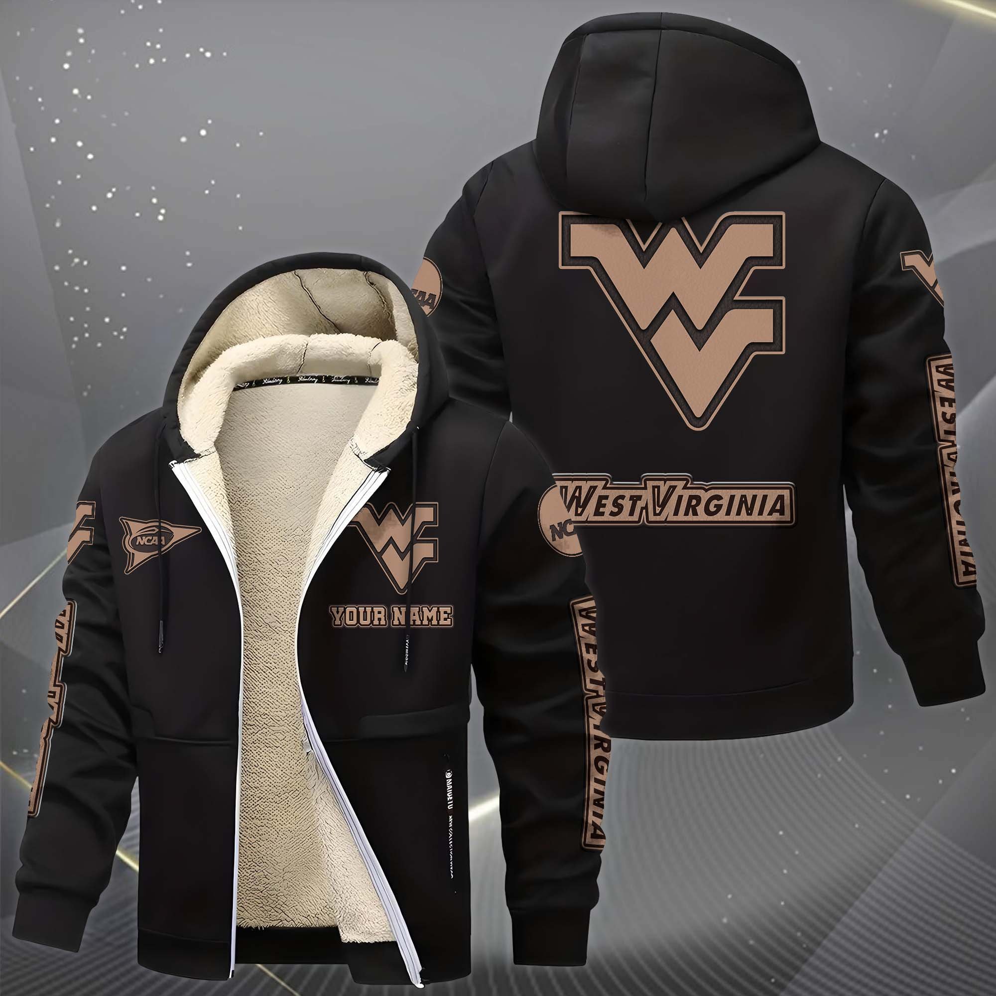 Alternative view of West Virginia Mountaineers Hoodie Zip Velvet Coat Custom Your Name, Sport Jacket, Gifts For Fan EHIVM-0102254