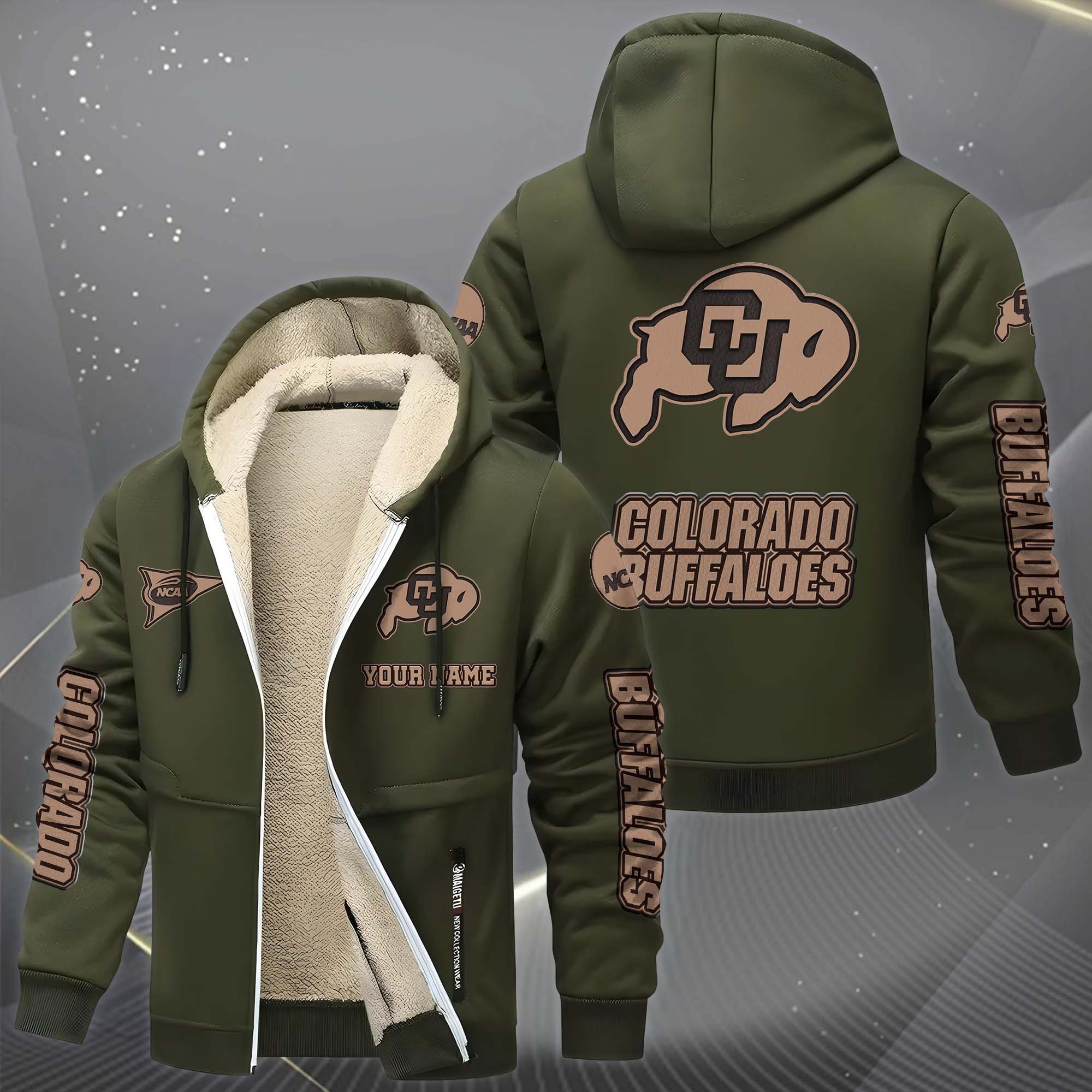 Colorado Buffaloes Hoodie Zip Velvet Coat Custom Your Name, Sport Jacket, Gifts For Fan EHIVM-0102254