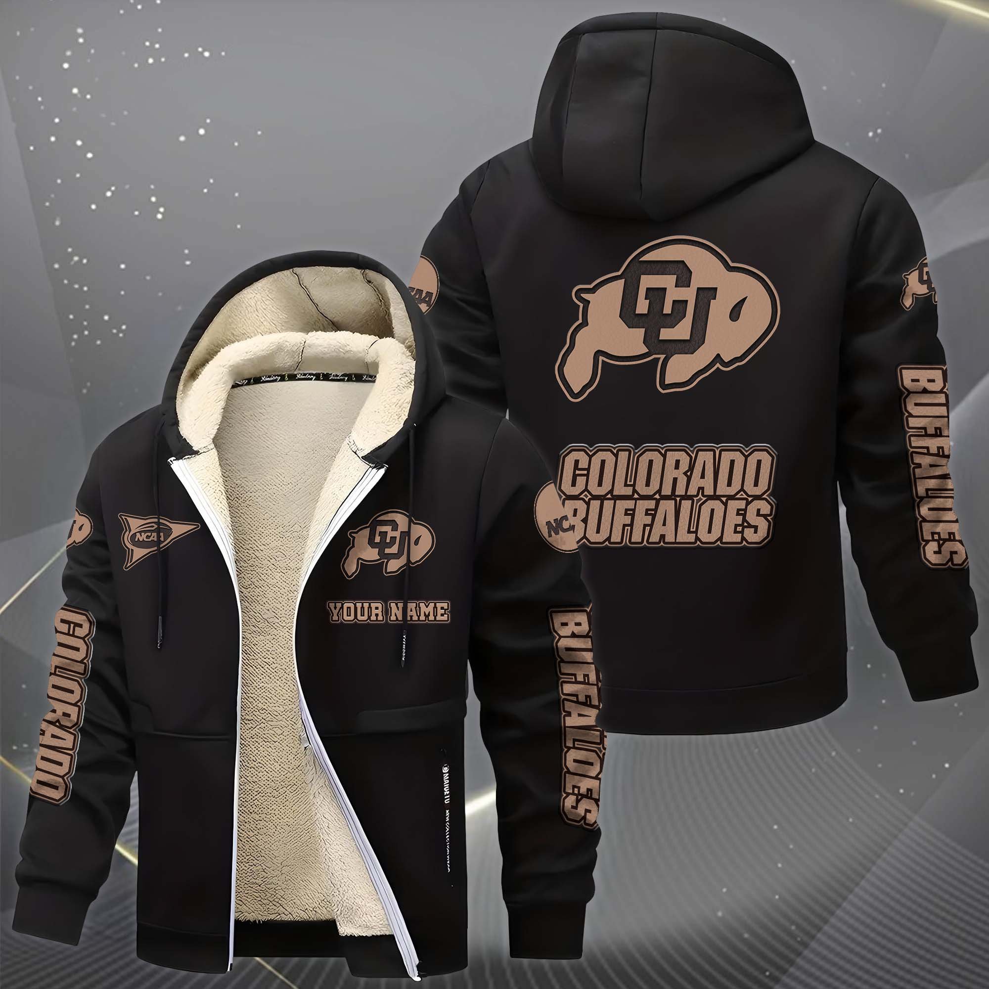 Alternative view of Colorado Buffaloes Hoodie Zip Velvet Coat Custom Your Name, Sport Jacket, Gifts For Fan EHIVM-0102254