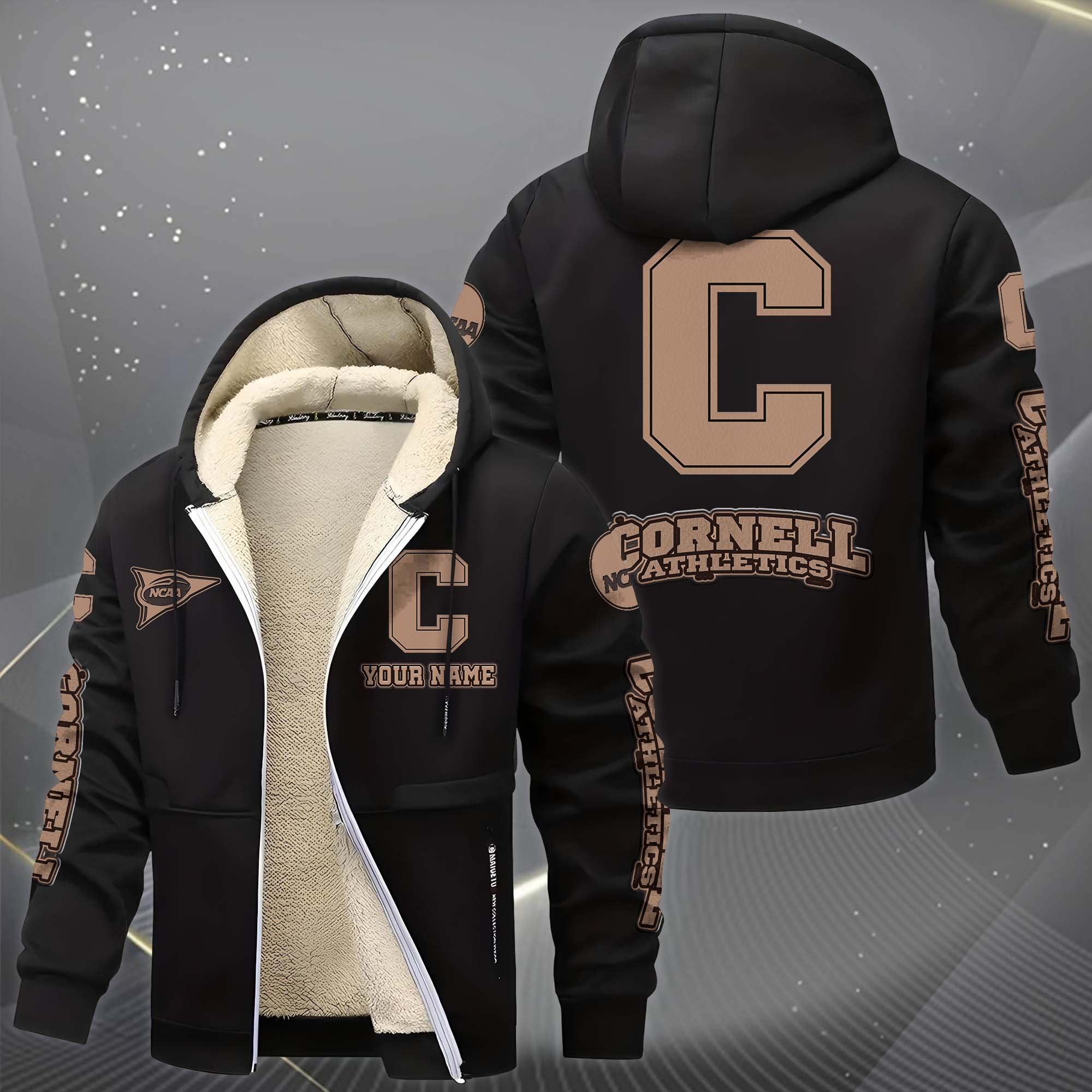 Alternative view of Cornell Big Red Hoodie Zip Velvet Coat Custom Your Name, Sport Jacket, Gifts For Fan EHIVM-0102254