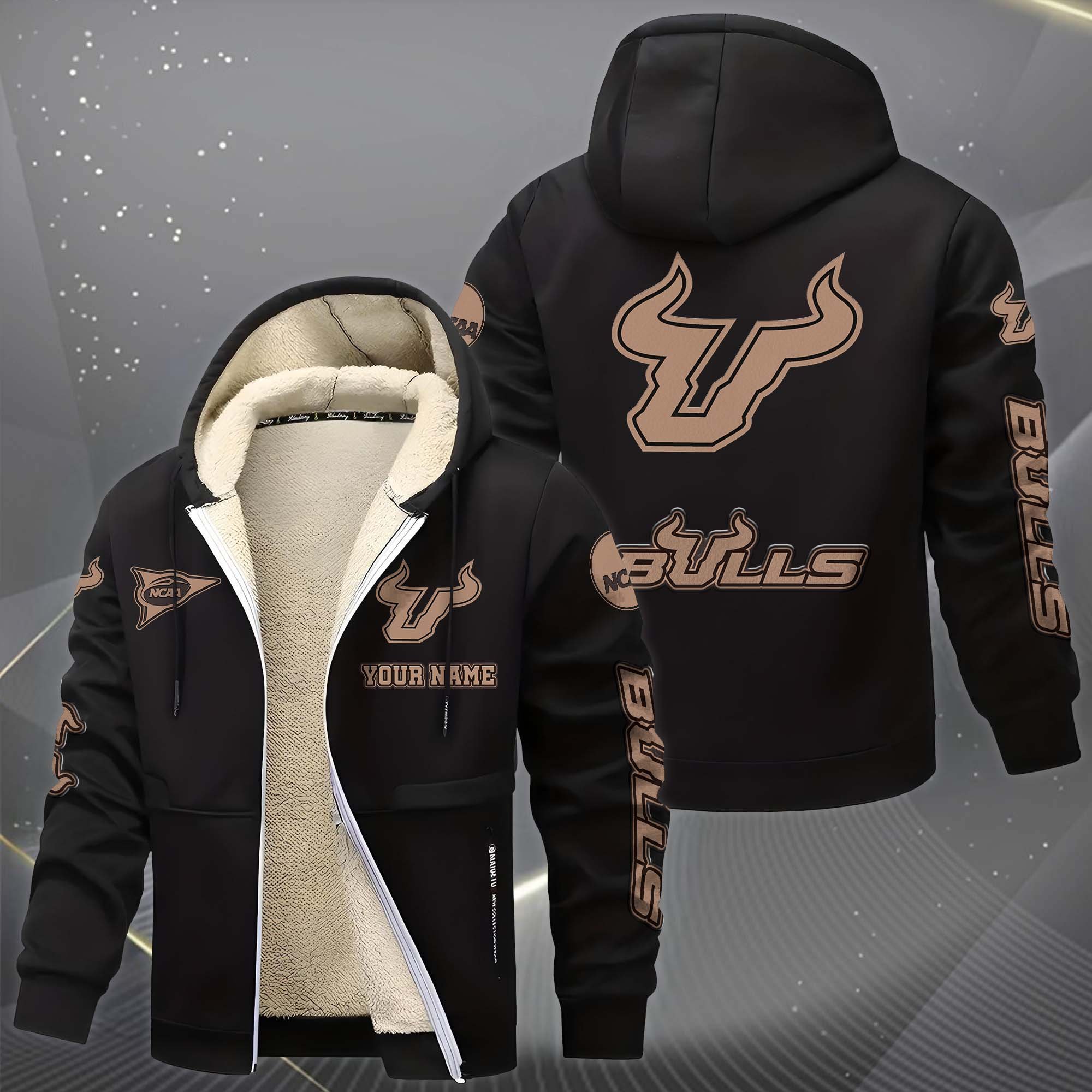 Alternative view of South Florida Bulls Hoodie Zip Velvet Coat Custom Your Name, Sport Jacket, Gifts For Fan EHIVM-0102254
