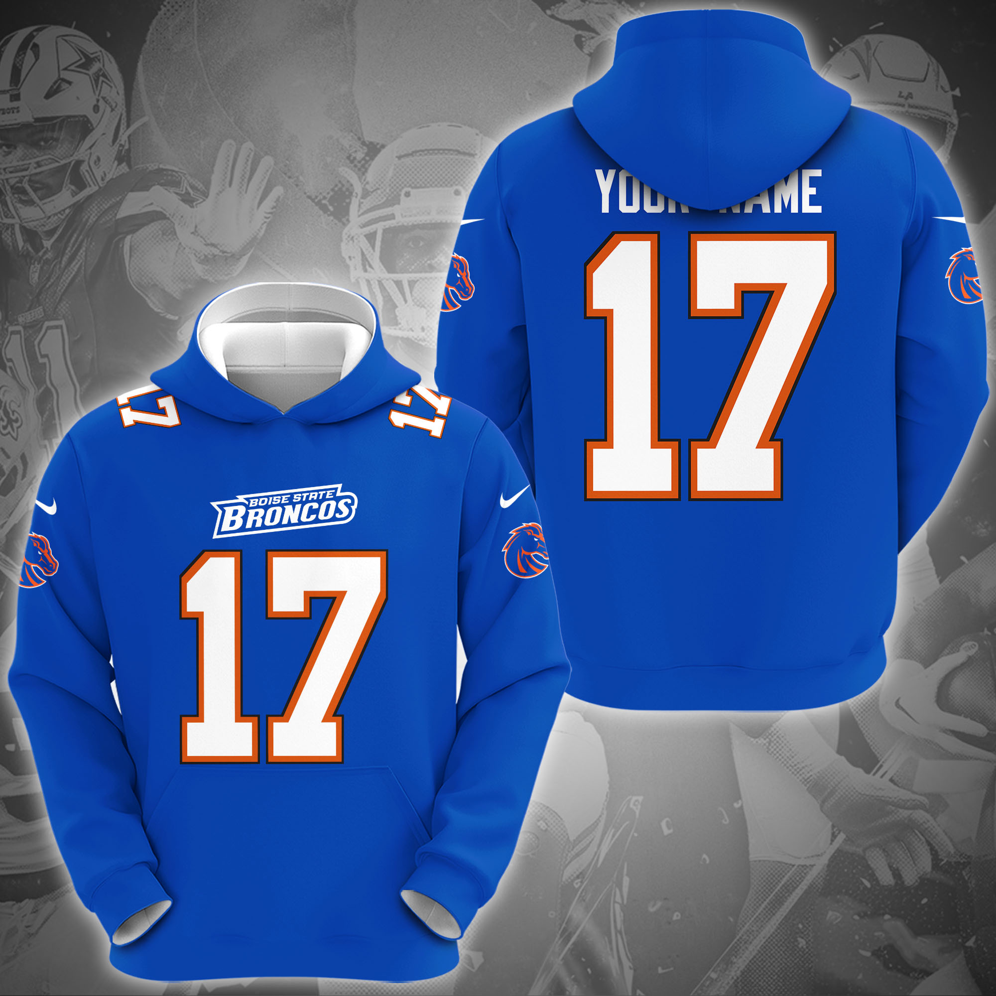 Boise State Broncos Hoodie Custom Name And Number, Sport Gifts For Fan ETRG-0108357