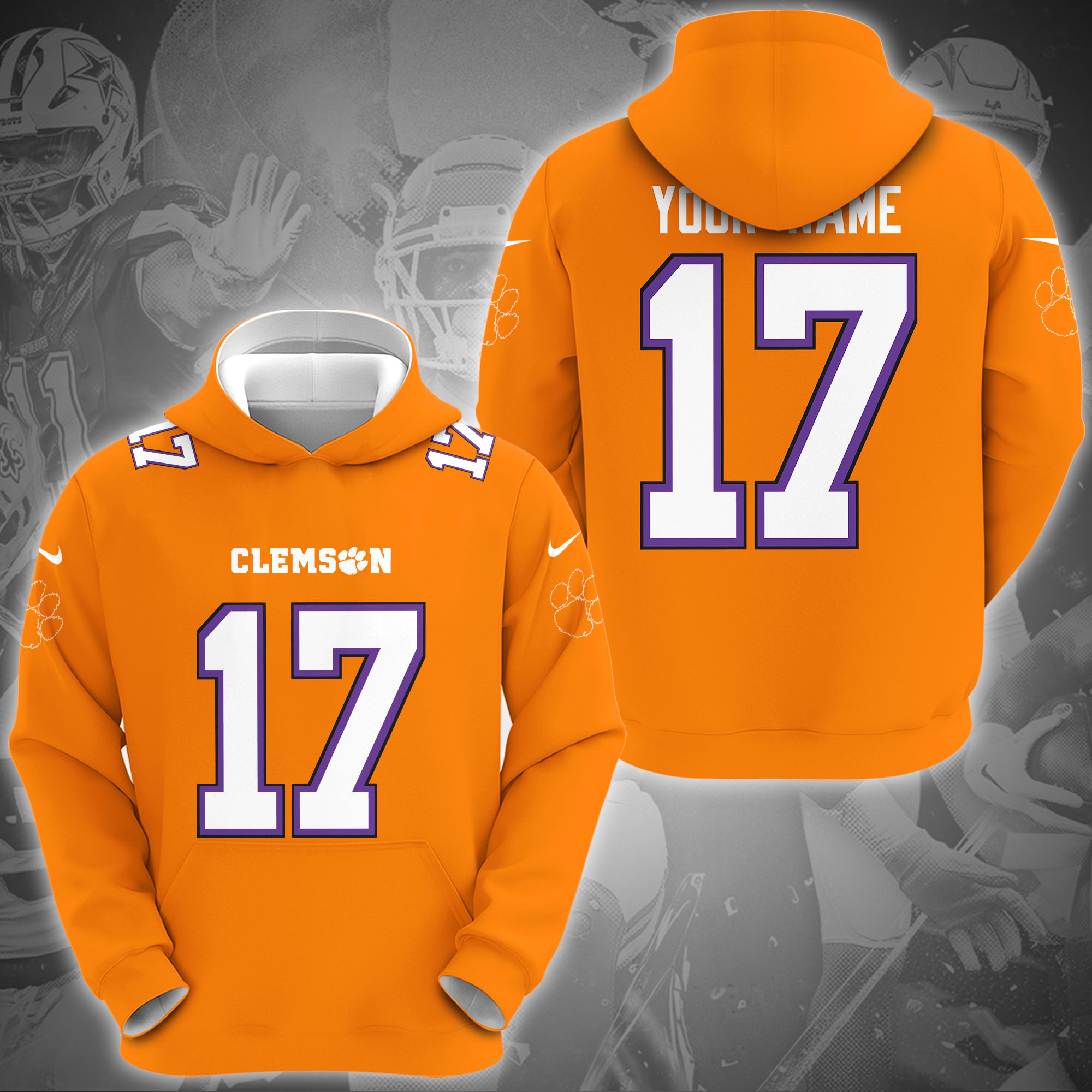 Clemson Tigers Hoodie Custom Name And Number, Sport Gifts For Fan ETRG-0108357