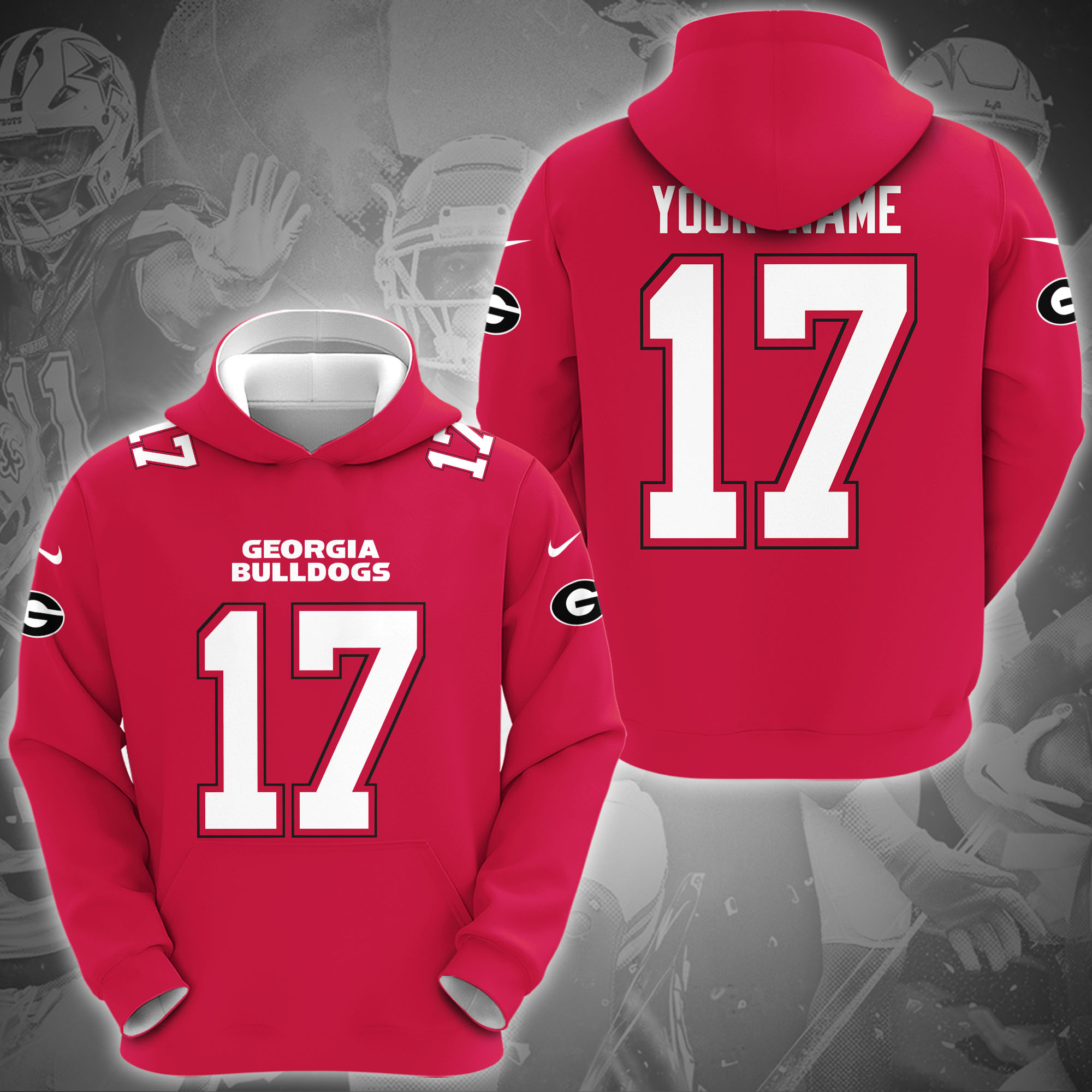 Georgia Bulldogs Hoodie Custom Name And Number, Sport Gifts For Fan ETRG-0108357