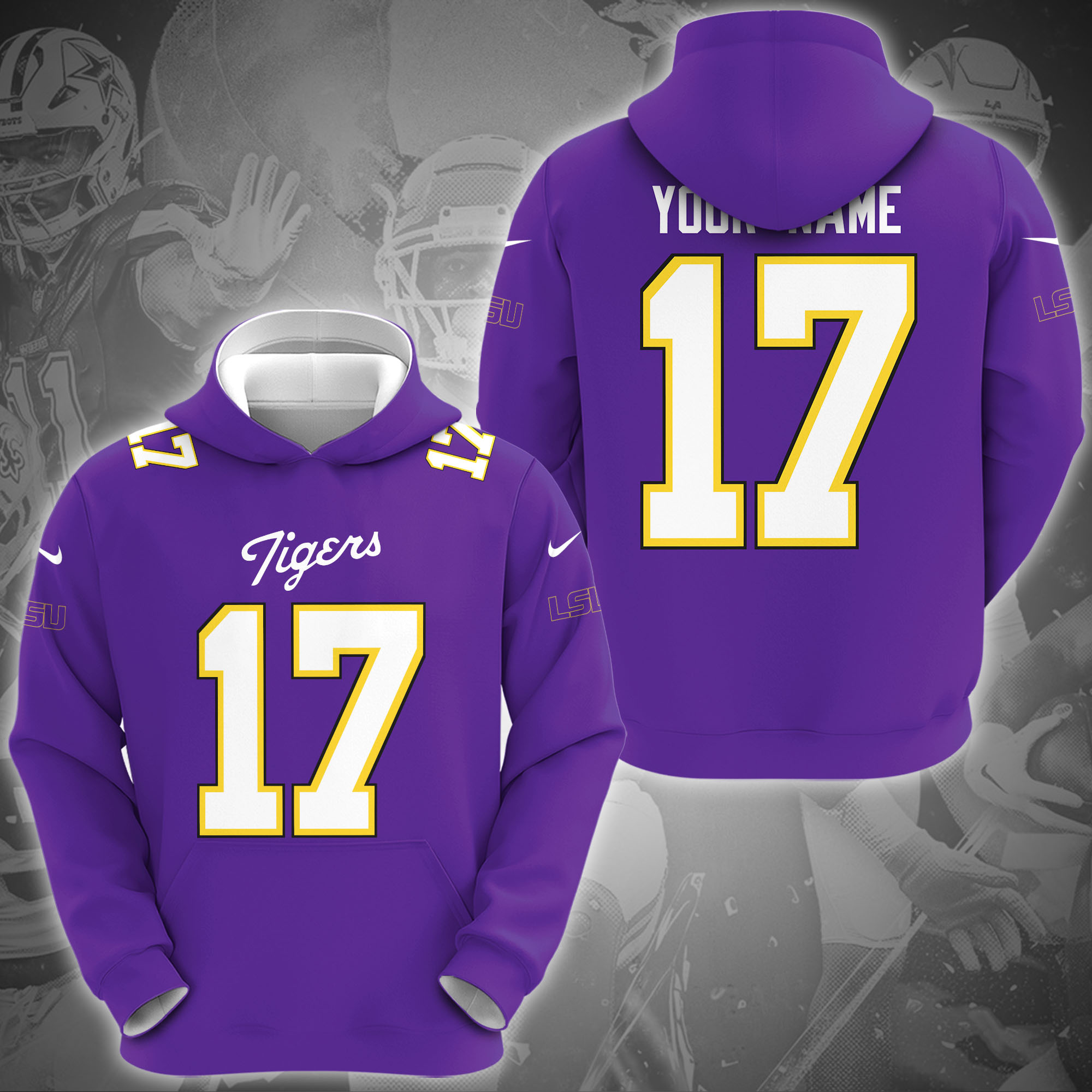 LSU TIGERS Hoodie Custom Name And Number, Sport Gifts For Fan ETRG-0108357