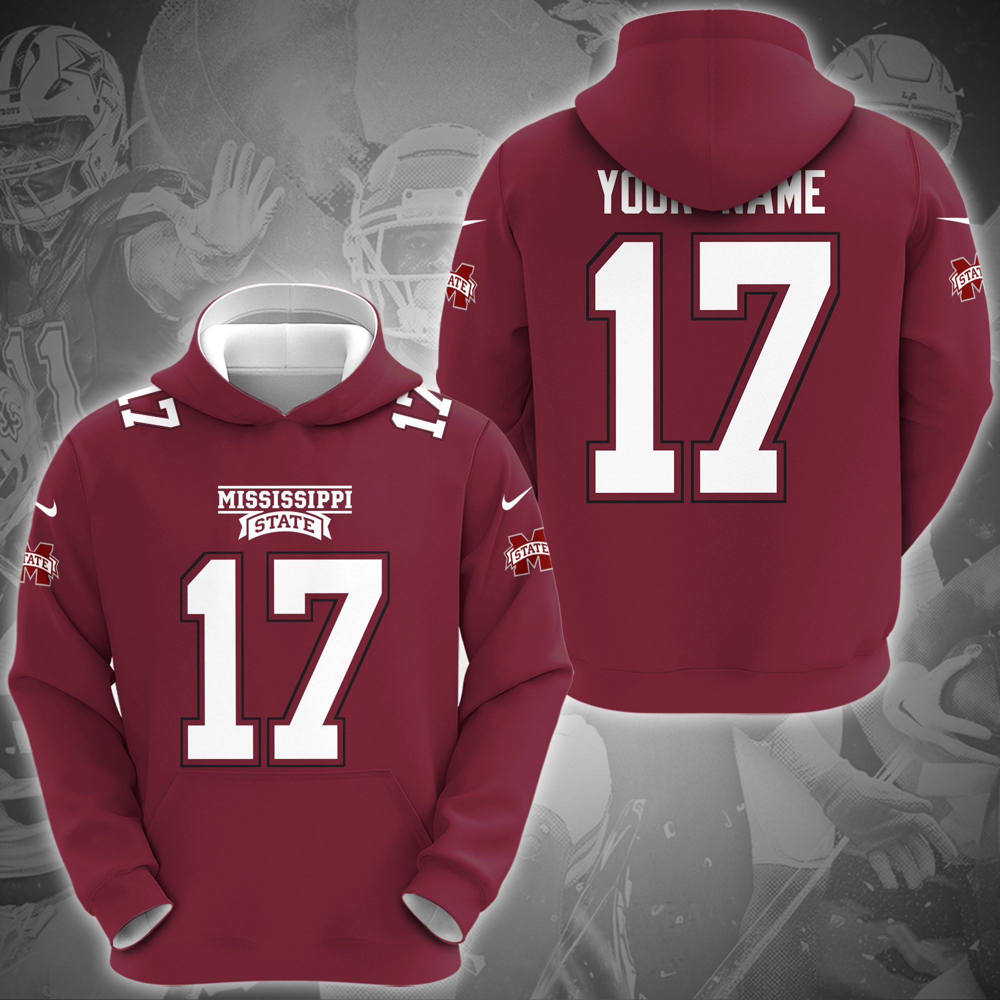 Mississippi State Bulldogs Hoodie Custom Name And Number, Sport Gifts For Fan ETRG-0108357