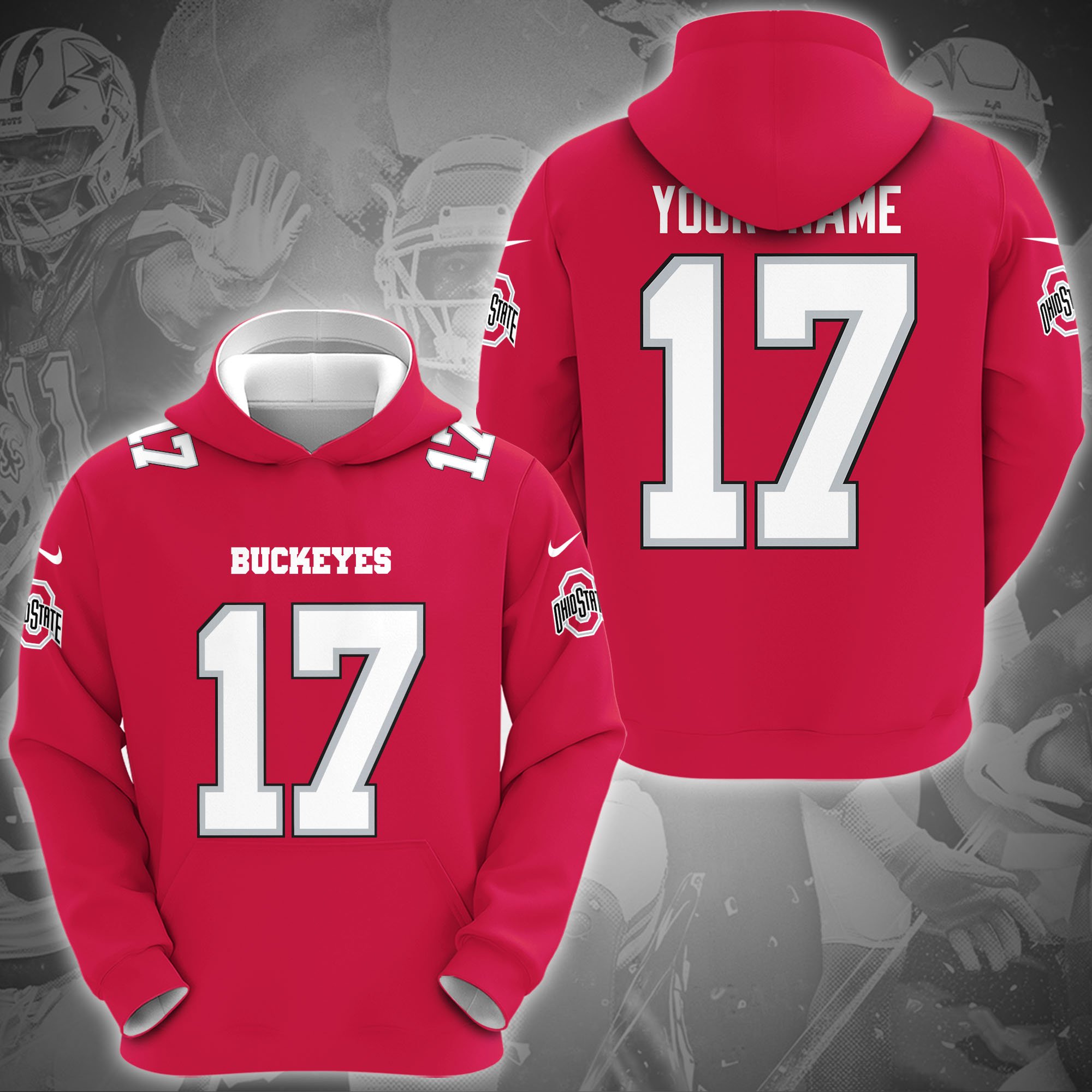 Ohio State Buckeyes Hoodie Custom Name And Number, Sport Gifts For Fan ETRG-0108357